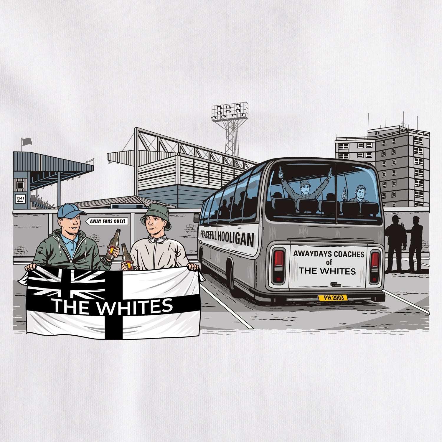 The Whites Awaydays T-Shirt White - Peaceful Hooligan