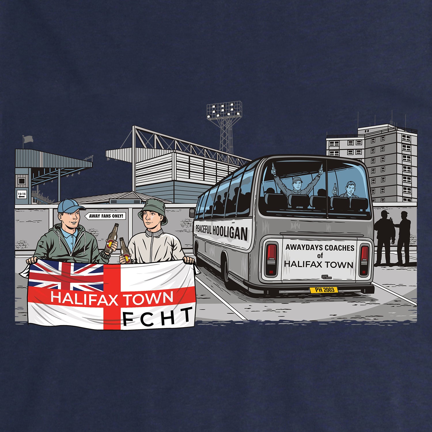 Halifax Town Awaydays Sweatshirt Navy - Peaceful Hooligan