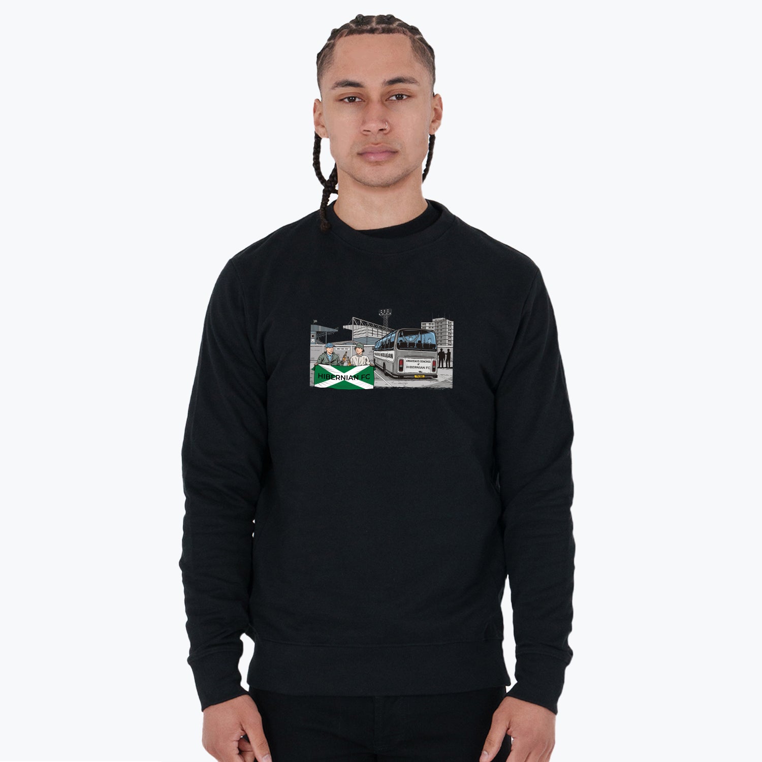 Hibernian FC Awaydays Sweatshirt Black - Peaceful Hooligan