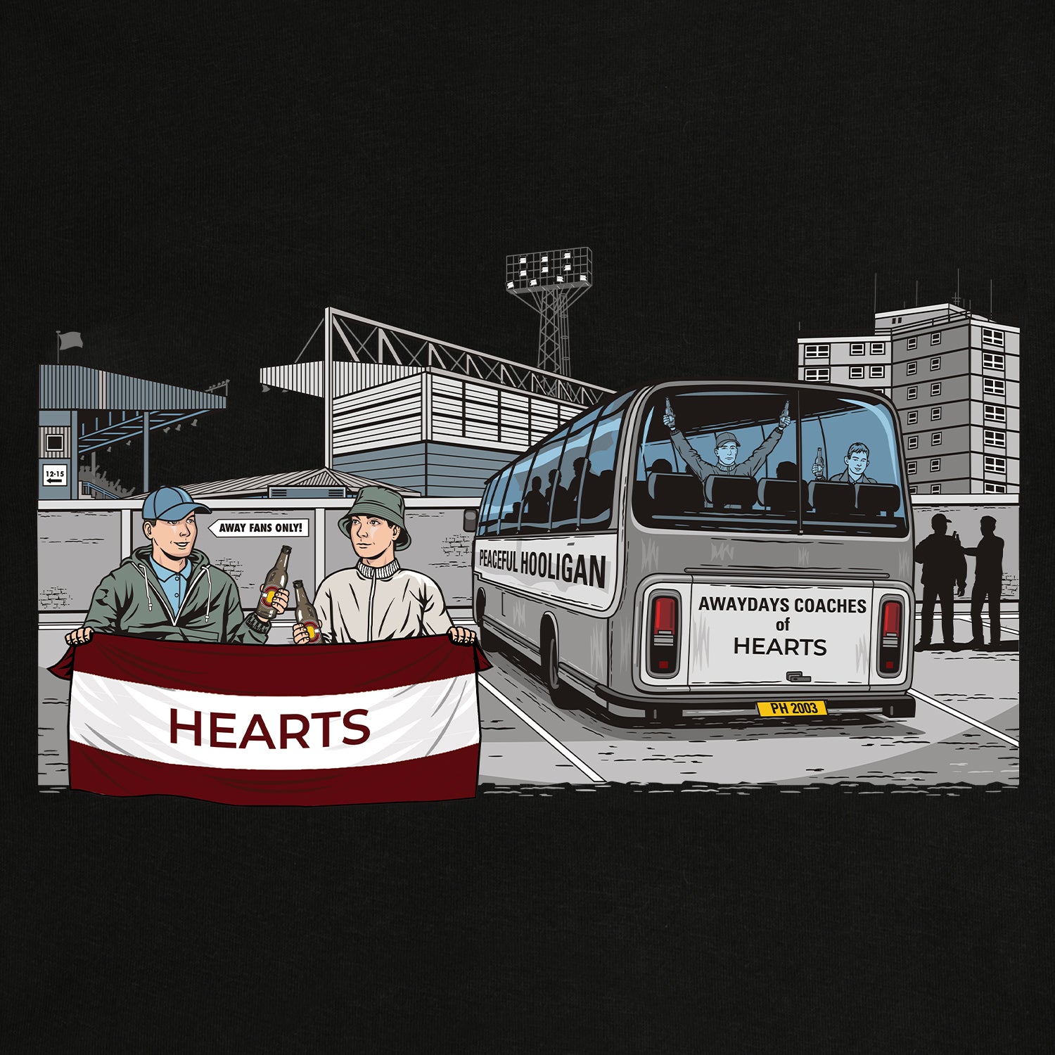 Hearts Awaydays Sweatshirt Black - Peaceful Hooligan