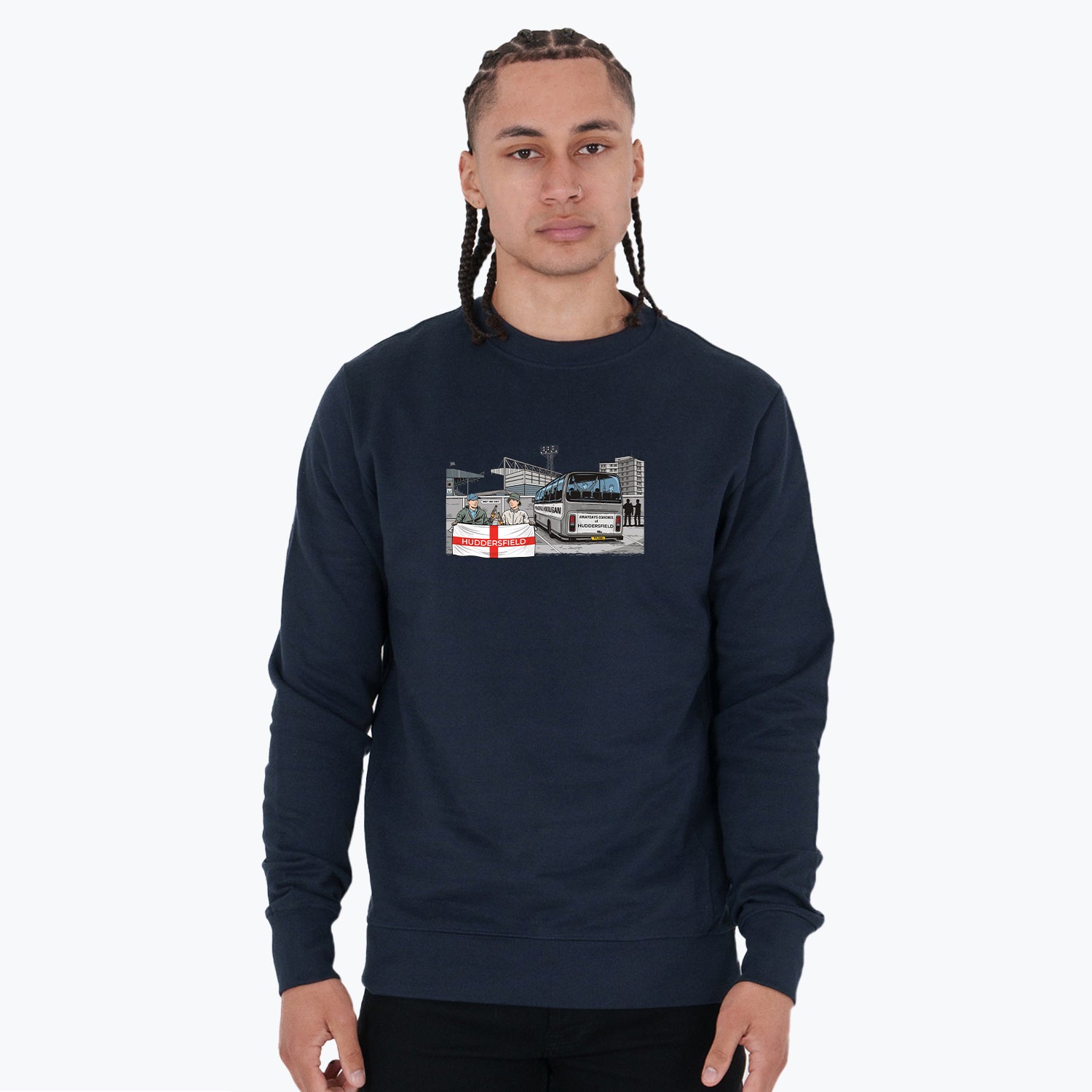Huddersfield Awaydays Sweatshirt Navy - Peaceful Hooligan