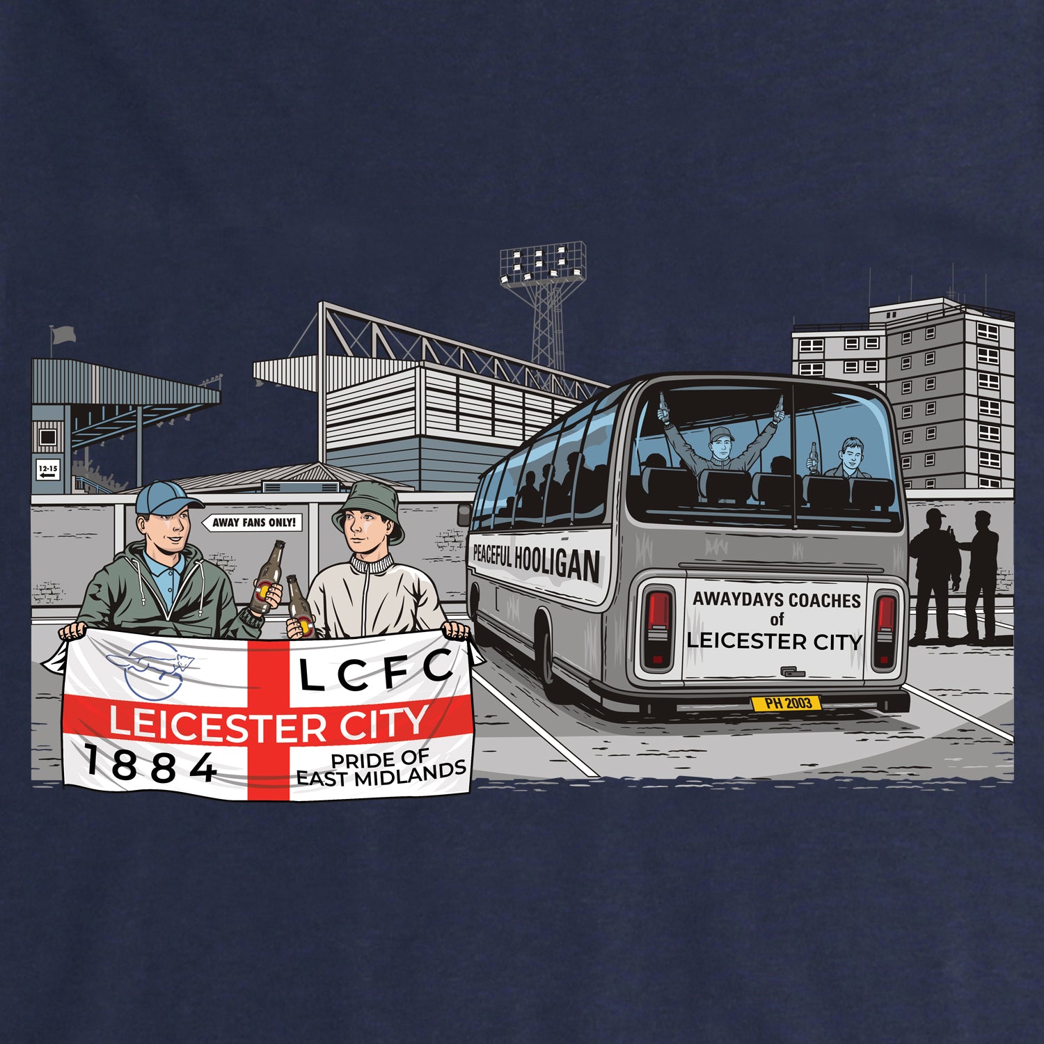 Leicester City Awaydays Sweatshirt Navy - Peaceful Hooligan