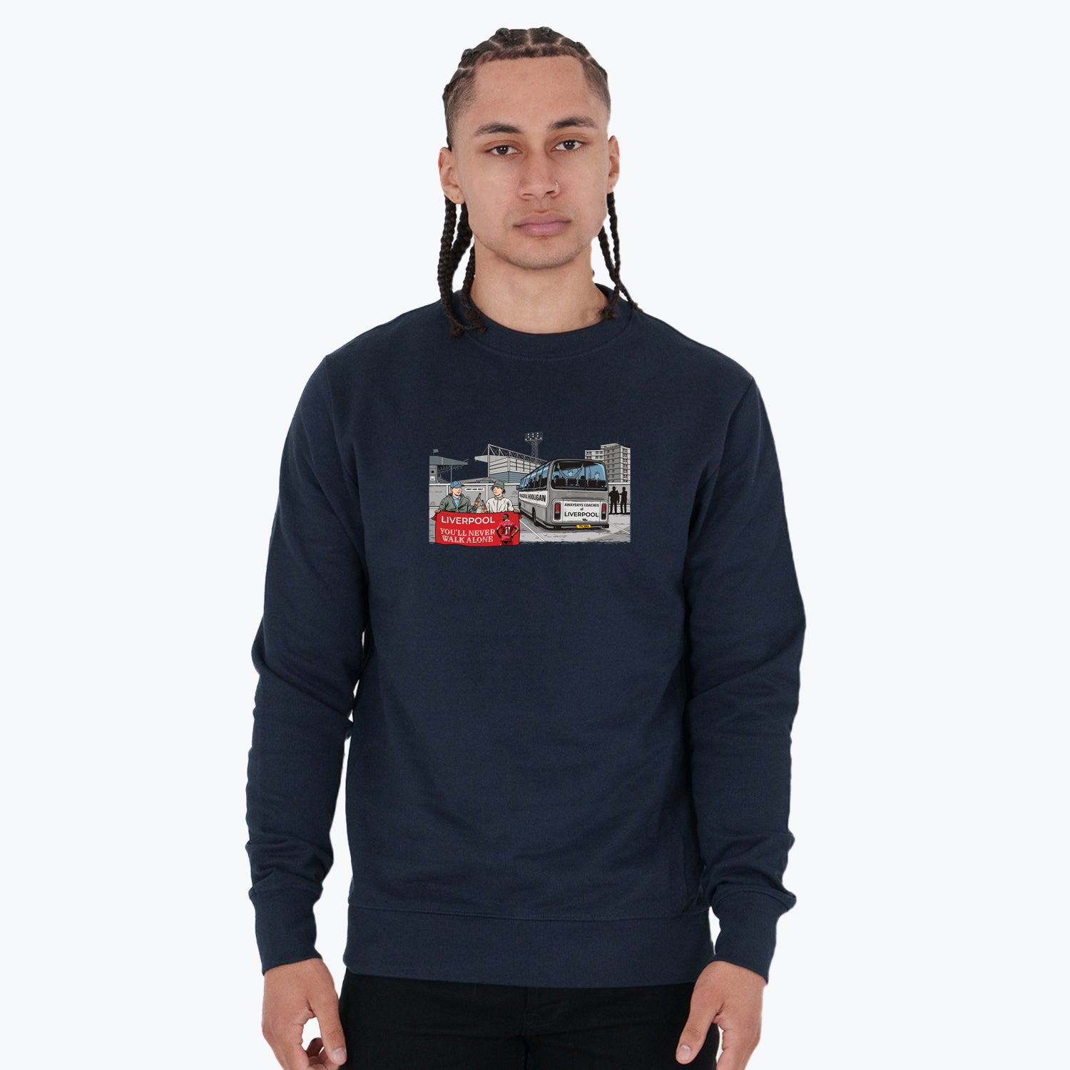 Liverpool Awaydays Sweatshirt Navy - Peaceful Hooligan
