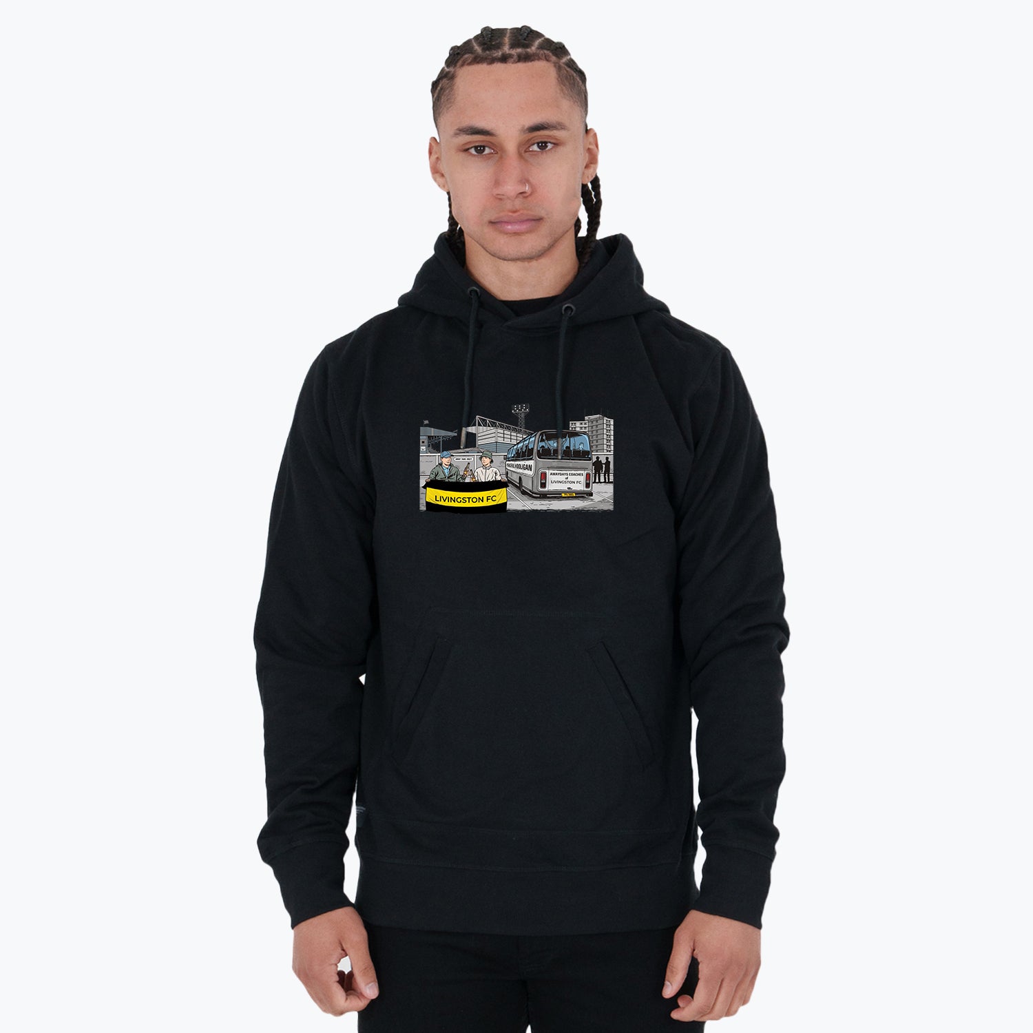 Livingston Awaydays Hoodie Black - Peaceful Hooligan
