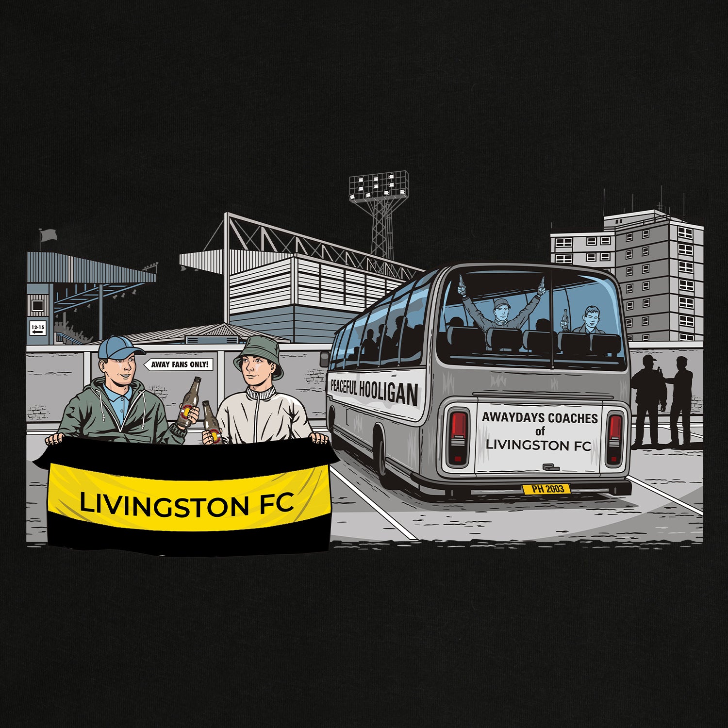 Livingston Awaydays Sweatshirt Black - Peaceful Hooligan