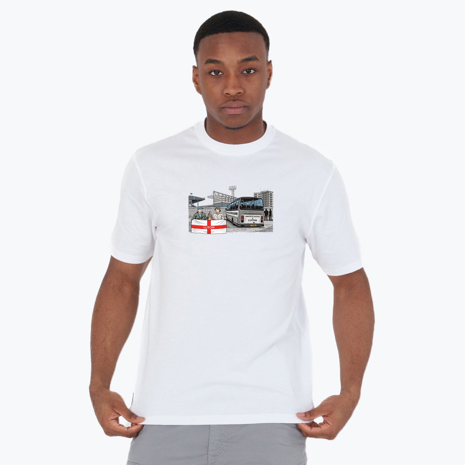 Luton Awaydays T-Shirt White - Peaceful Hooligan