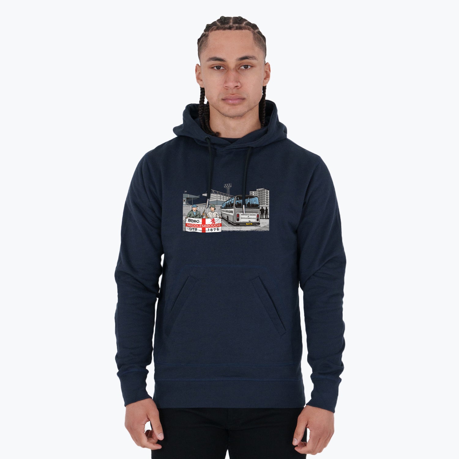 Middlesbrough Awaydays Hoodie Navy - Peaceful Hooligan