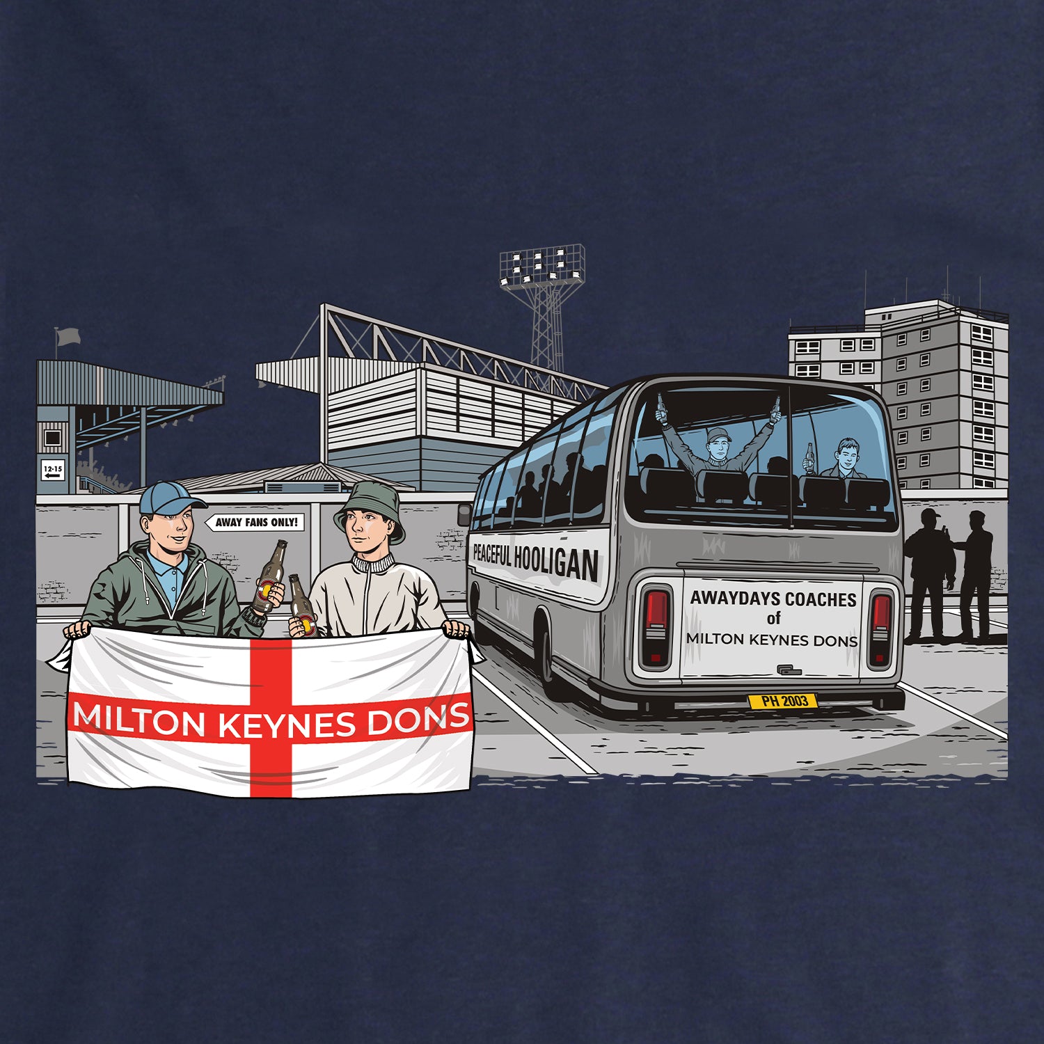 Milton Keynes Dons Awaydays Sweatshirt Navy - Peaceful Hooligan