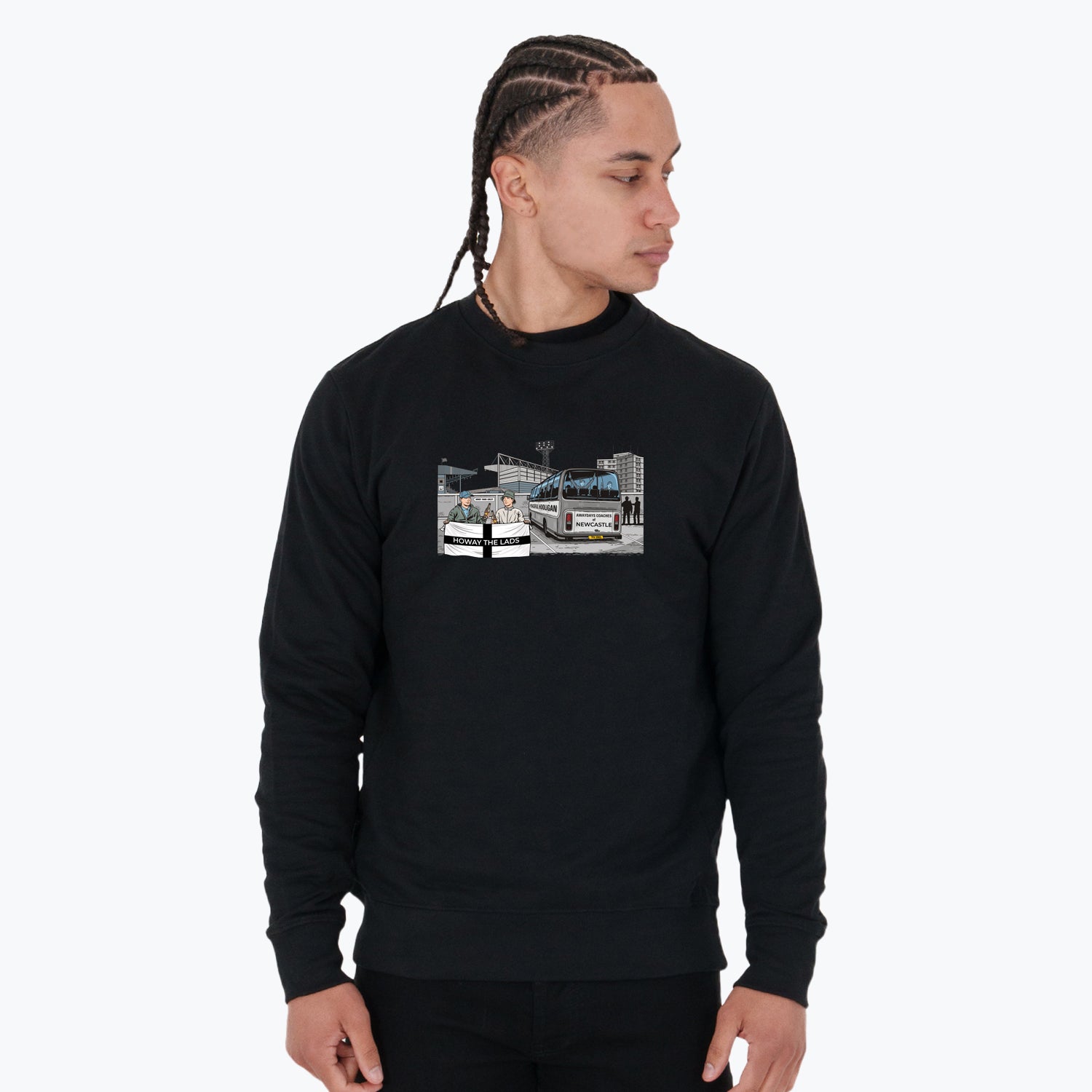 Howay The Lads Awaydays Sweatshirt Black - Peaceful Hooligan