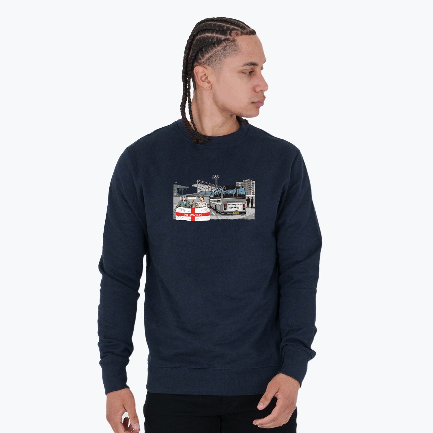 Norwich Awaydays Sweatshirt Navy - Peaceful Hooligan