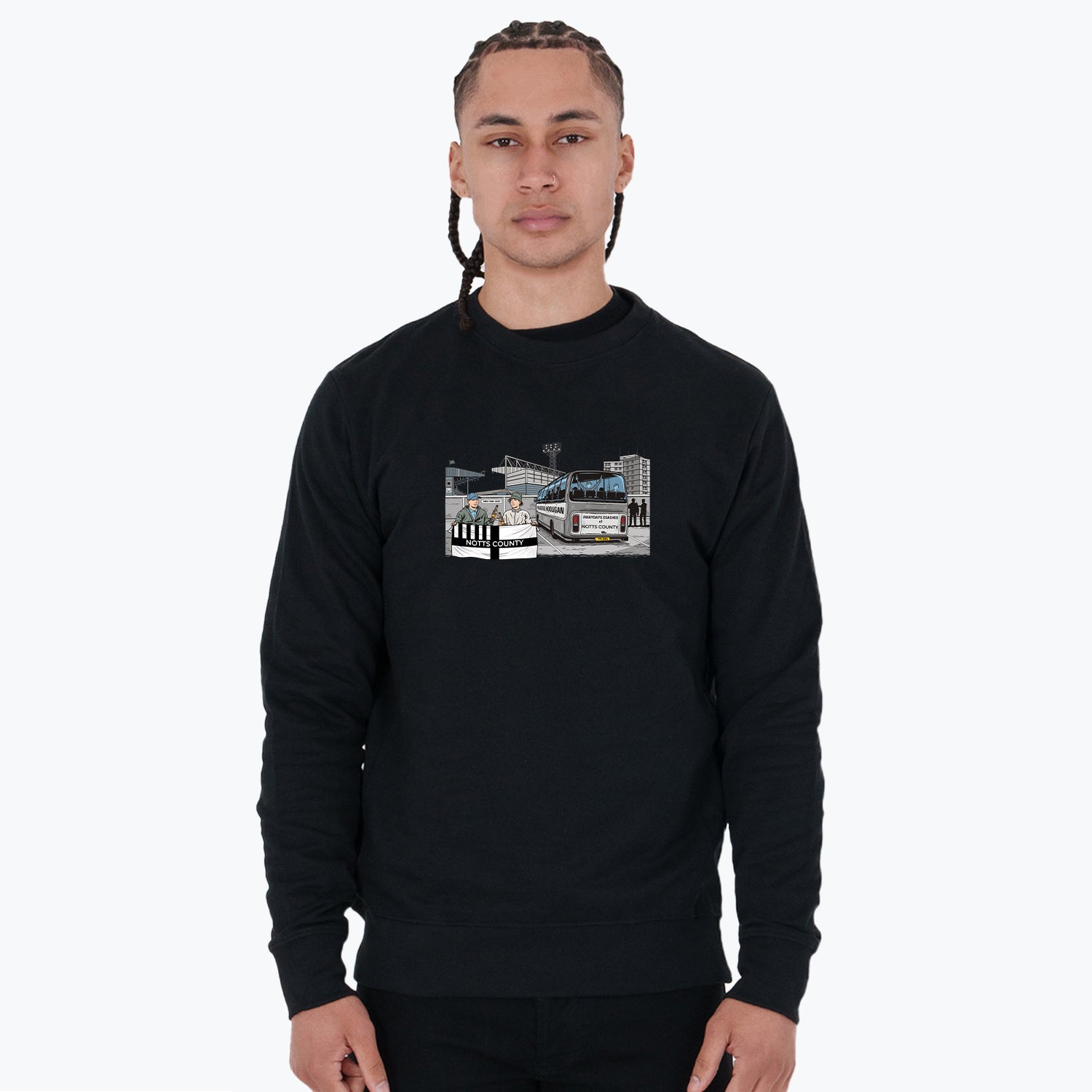 Notts County Awaydays Sweatshirt Black - Peaceful Hooligan
