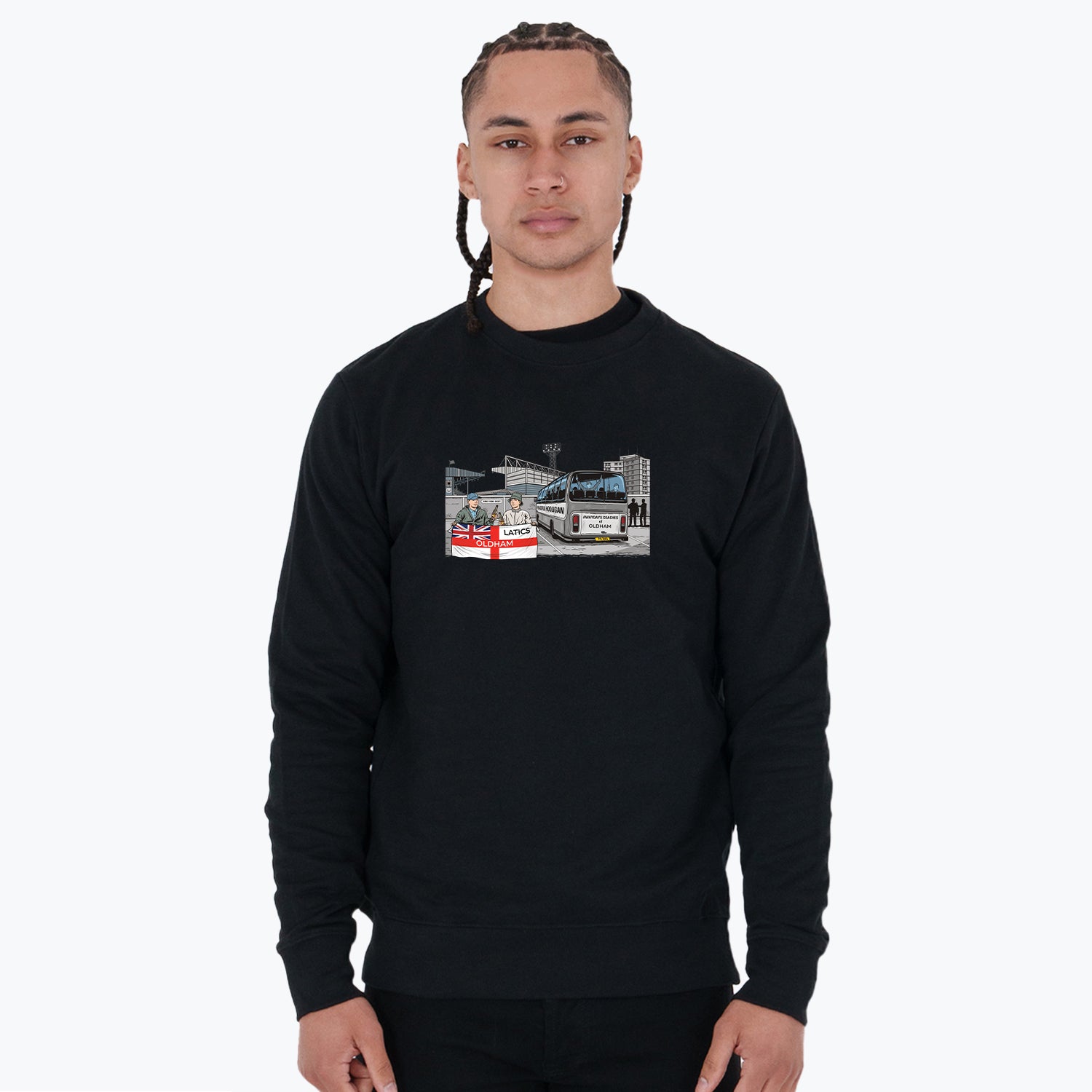 Oldham Awaydays Sweatshirt Black - Peaceful Hooligan