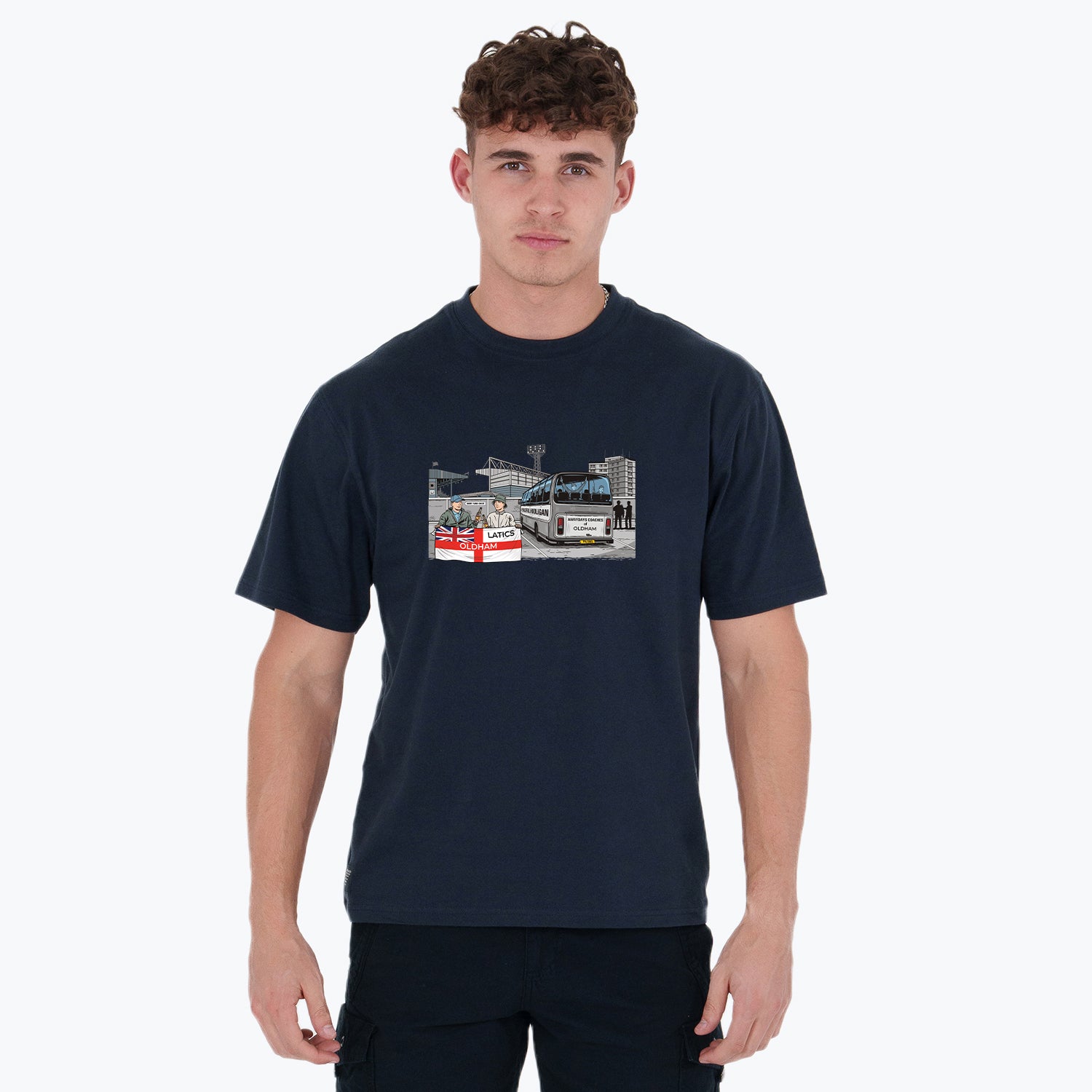 Oldham Awaydays T-Shirt Navy - Peaceful Hooligan