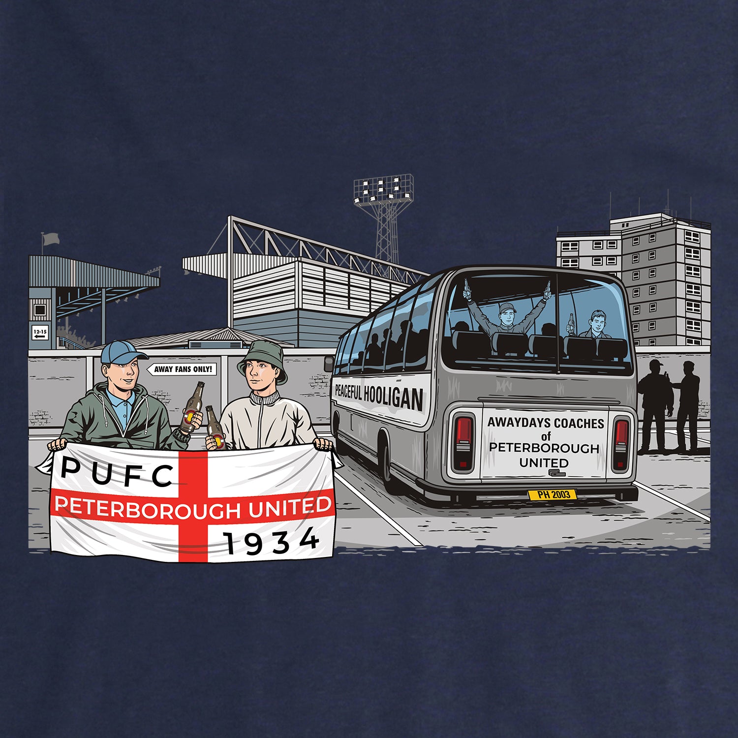 Peterborough United Awaydays Sweatshirt Navy - Peaceful Hooligan