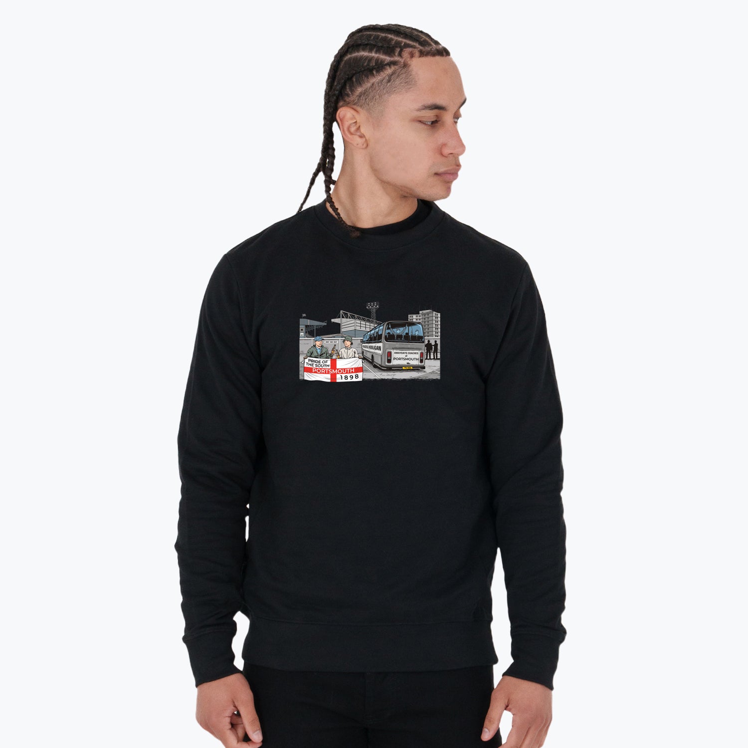 Portsmouth Awaydays Sweatshirt Black - Peaceful Hooligan