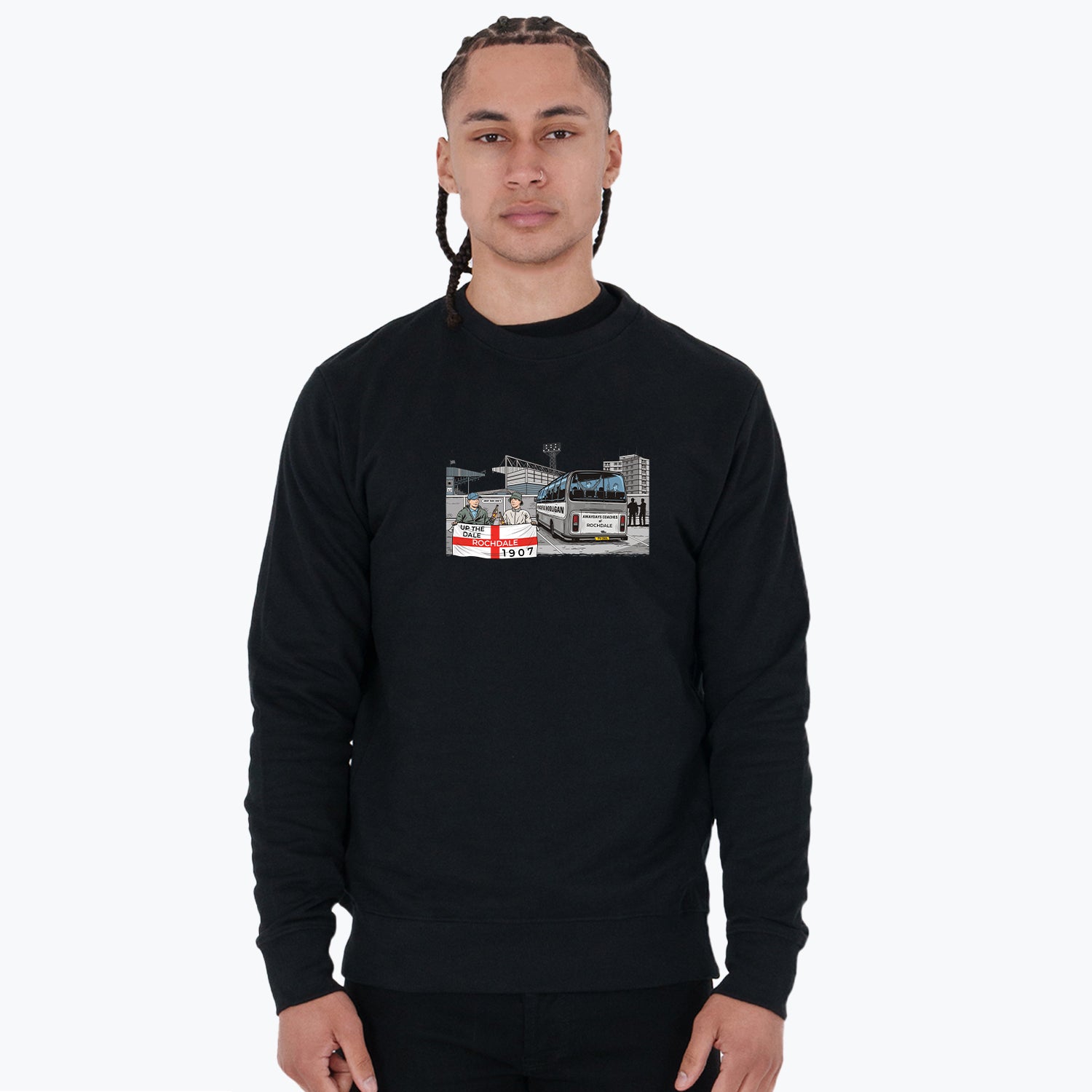 Rochdale Awaydays Sweatshirt Black - Peaceful Hooligan
