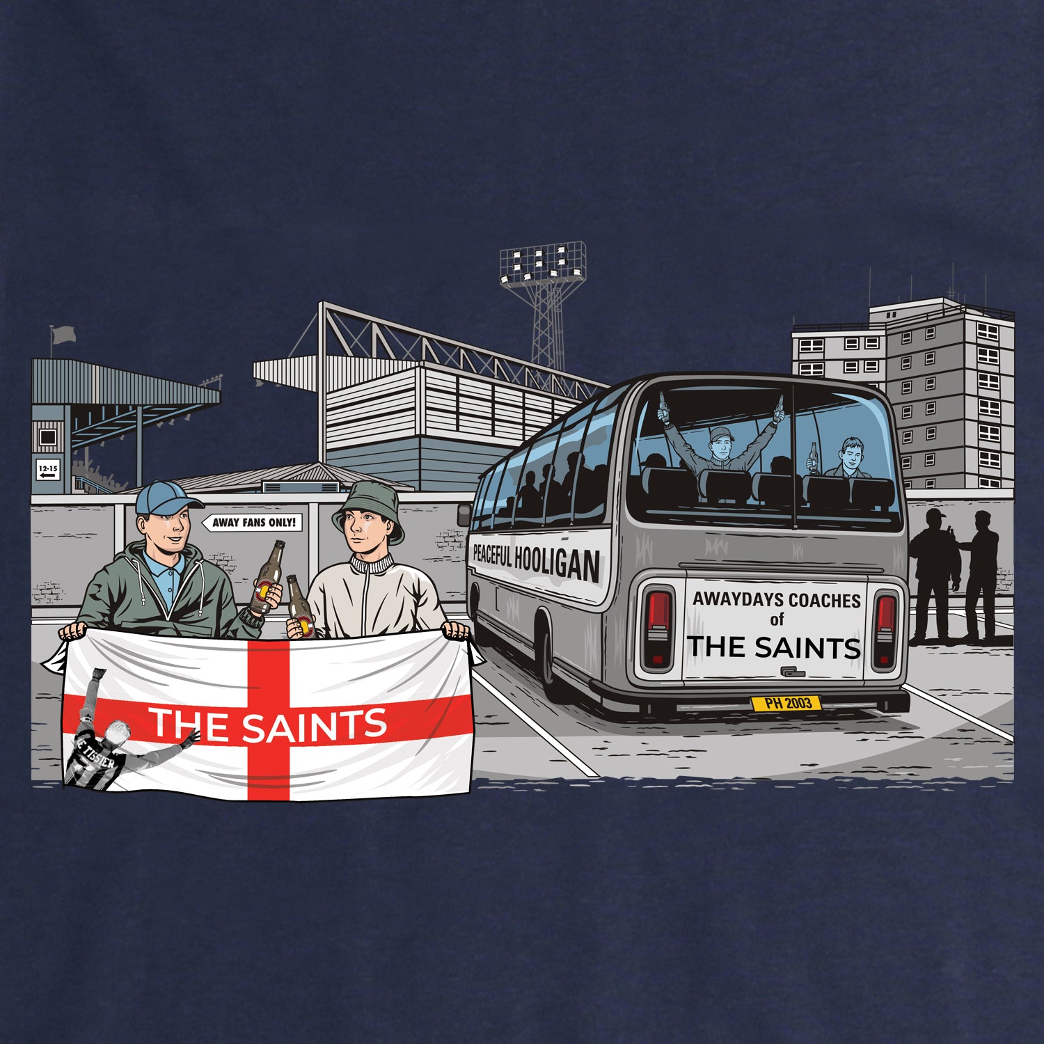 The Saints Awaydays Hoodie Navy - Peaceful Hooligan