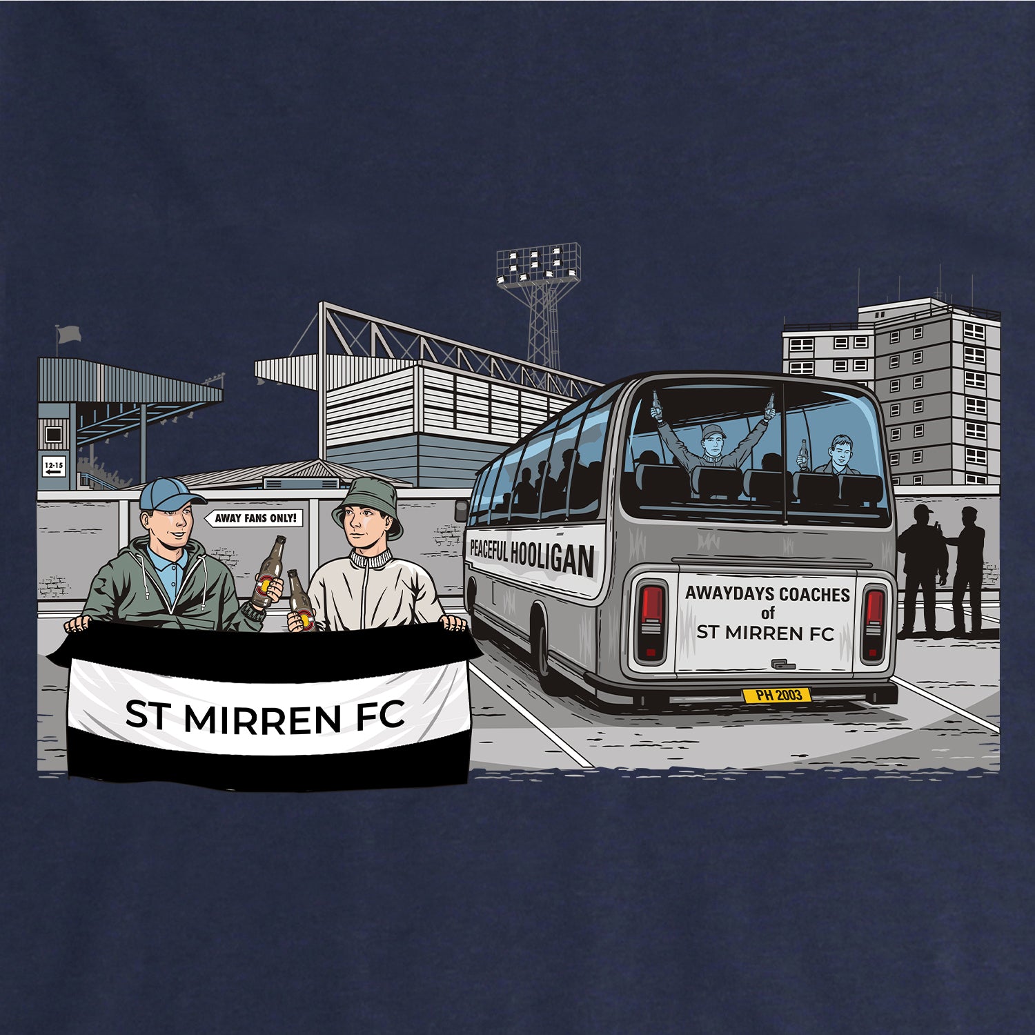 St Mirren FC Awaydays Sweatshirt Navy - Peaceful Hooligan