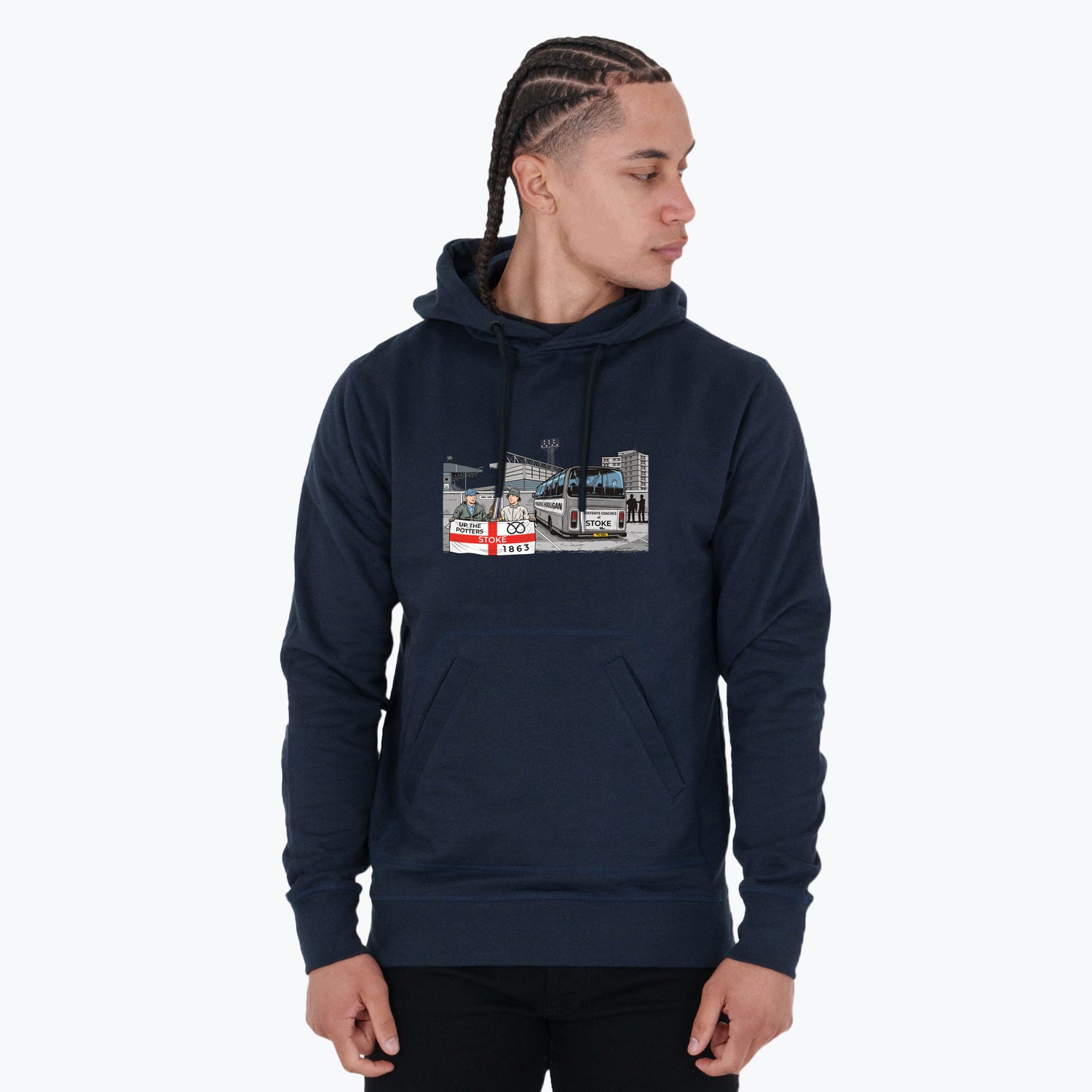 Stoke Awaydays Hoodie Navy - Peaceful Hooligan