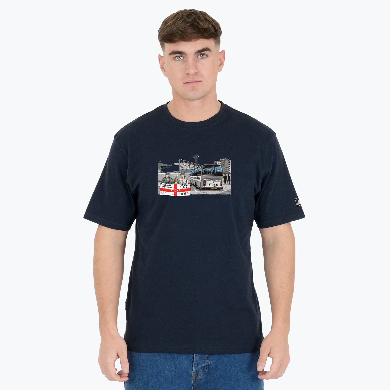 Stoke Awaydays T-Shirt Navy - Peaceful Hooligan