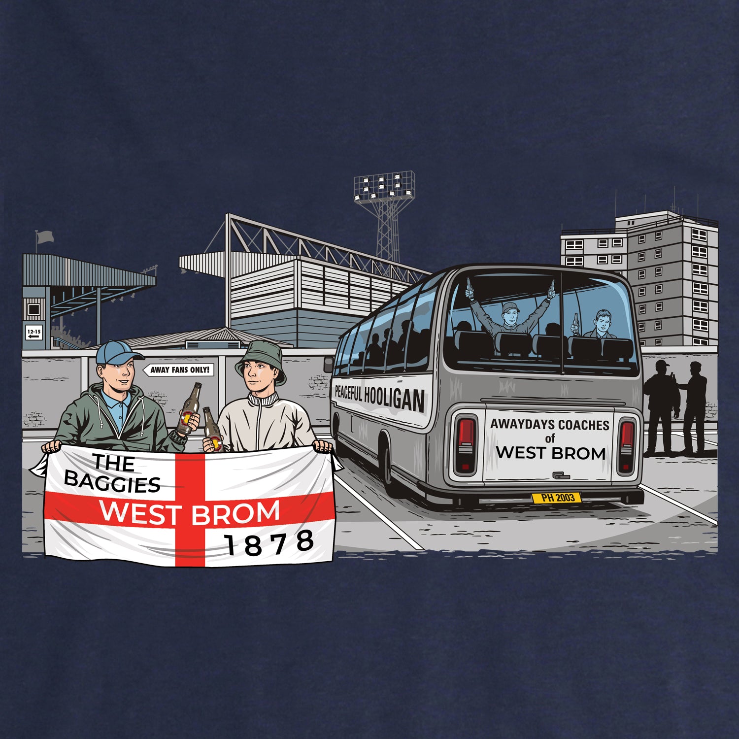 West Brom Awaydays Sweatshirt Navy - Peaceful Hooligan