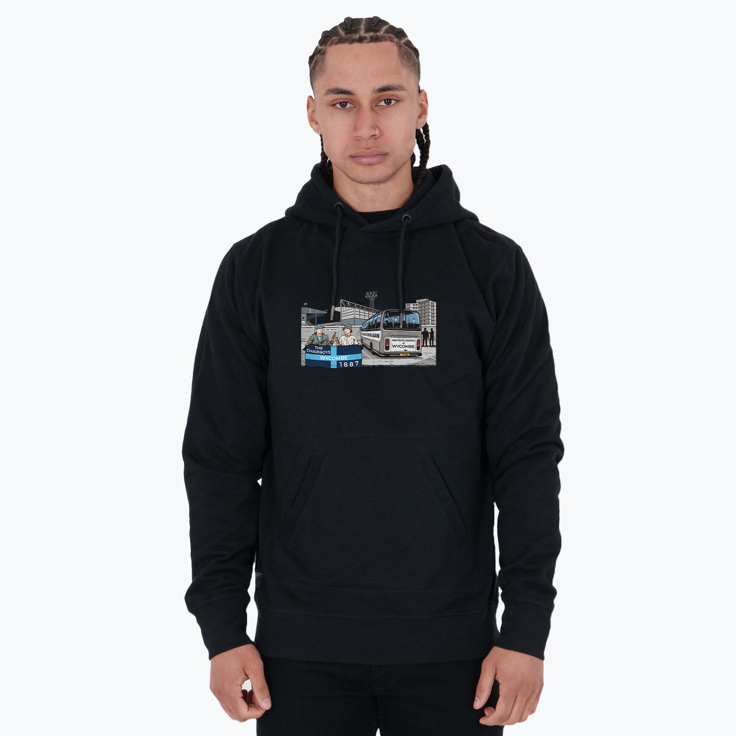 Wycombe Awaydays Hoodie Black - Peaceful Hooligan