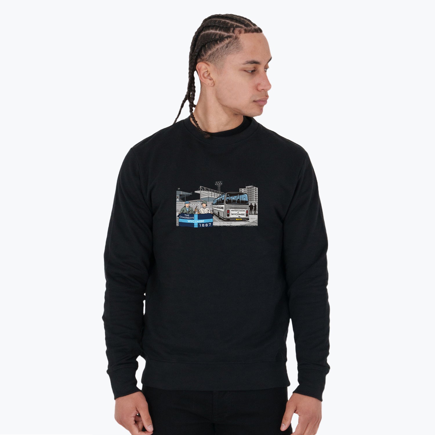 Wycombe Awaydays Sweatshirt Black - Peaceful Hooligan