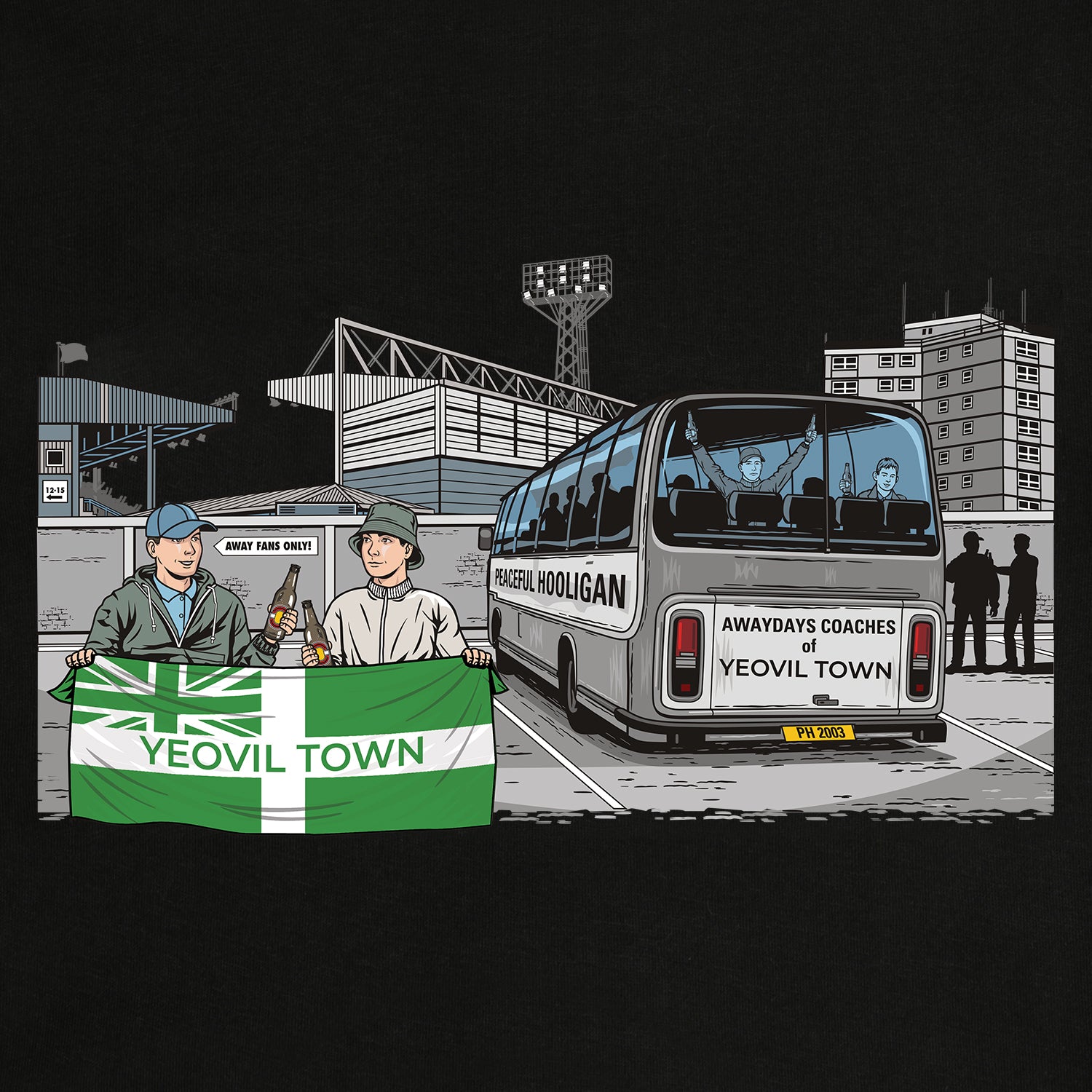 Yeovil Town Awaydays Sweatshirt Black - Peaceful Hooligan