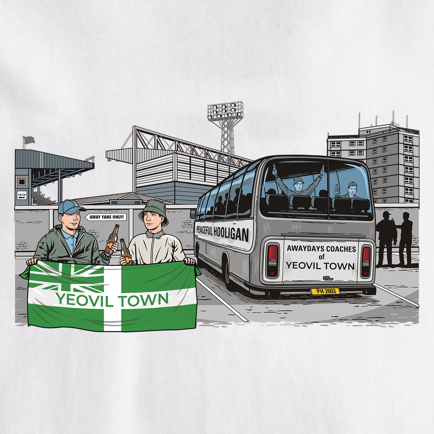 Yeovil Town Awaydays T-Shirt White - Peaceful Hooligan
