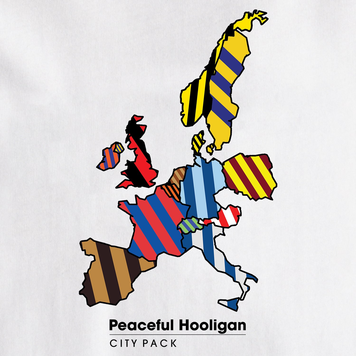 City T-Shirt Tour White - Peaceful Hooligan
