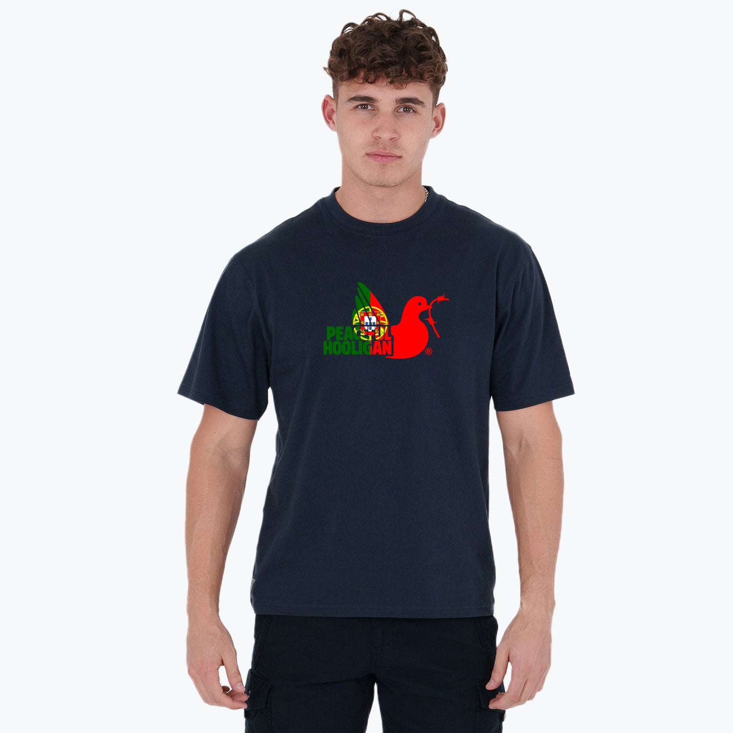 Portugal Dove T-Shirt Navy - Peaceful Hooligan