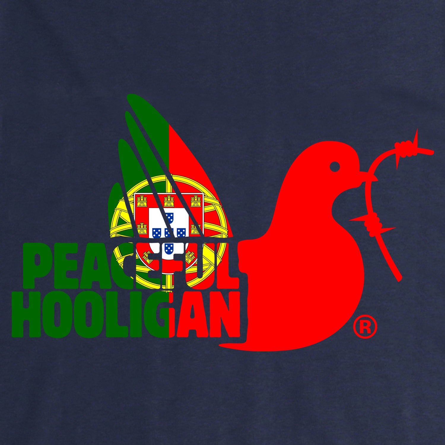 Portugal Dove T-Shirt Navy - Peaceful Hooligan