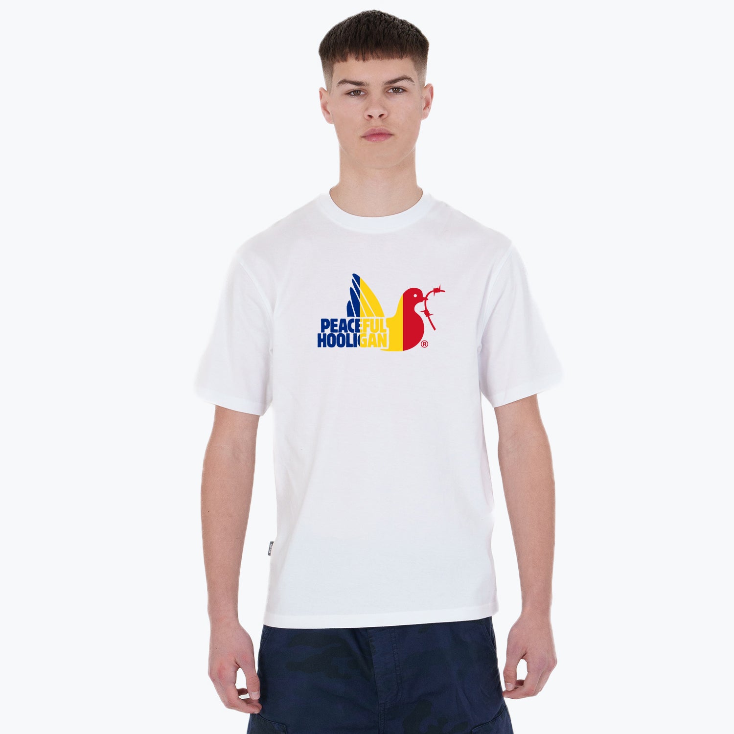 Romania Dove T-Shirt White - Peaceful Hooligan