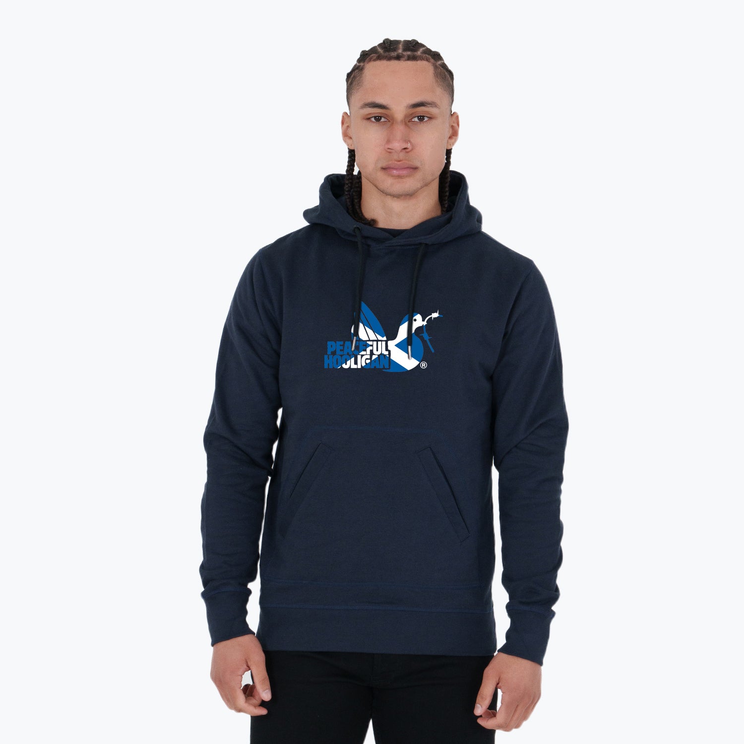 Scotland Dove Hoodie Navy - Peaceful Hooligan