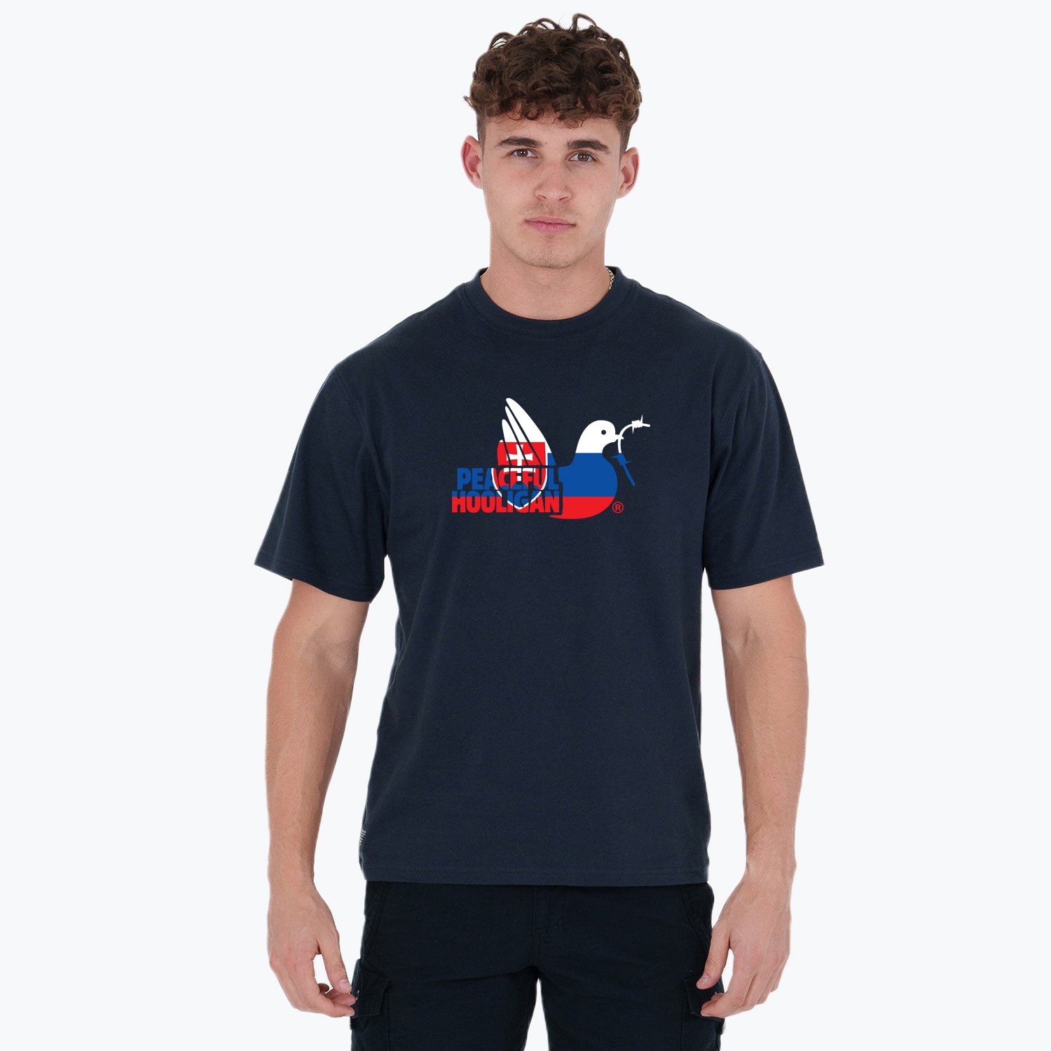 Slovakia Dove T-Shirt Navy - Peaceful Hooligan