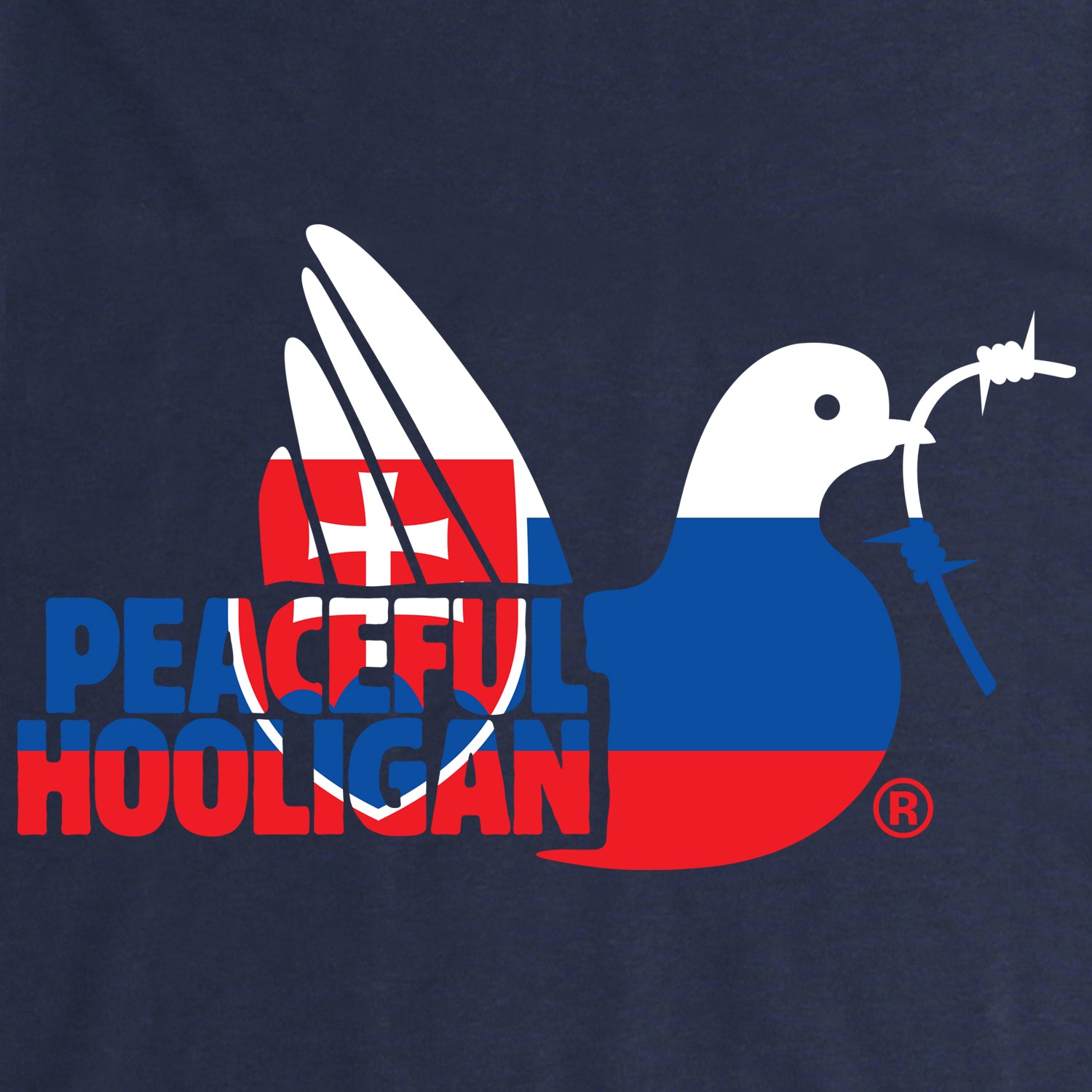 Slovakia Dove T-Shirt Navy - Peaceful Hooligan
