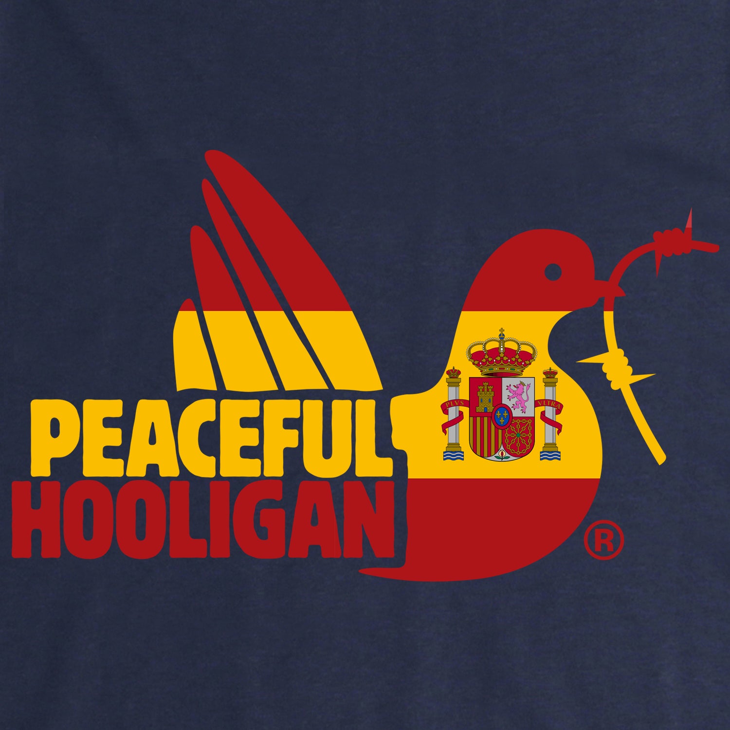 Spain Dove T-Shirt Navy - Peaceful Hooligan