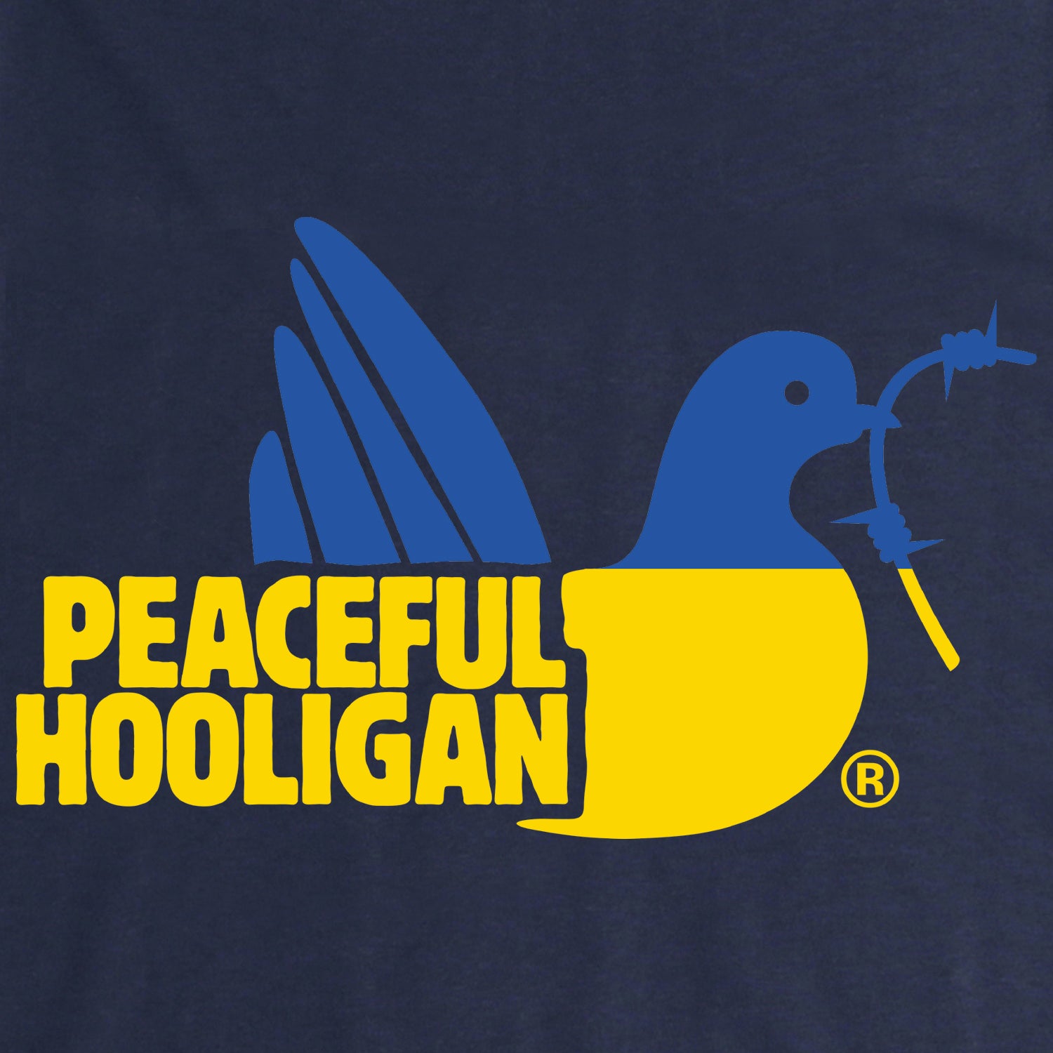 Ukraine Dove T-Shirt Navy - Peaceful Hooligan