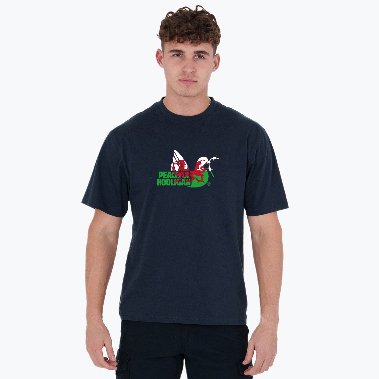 Wales Dove T-Shirt Navy - Peaceful Hooligan