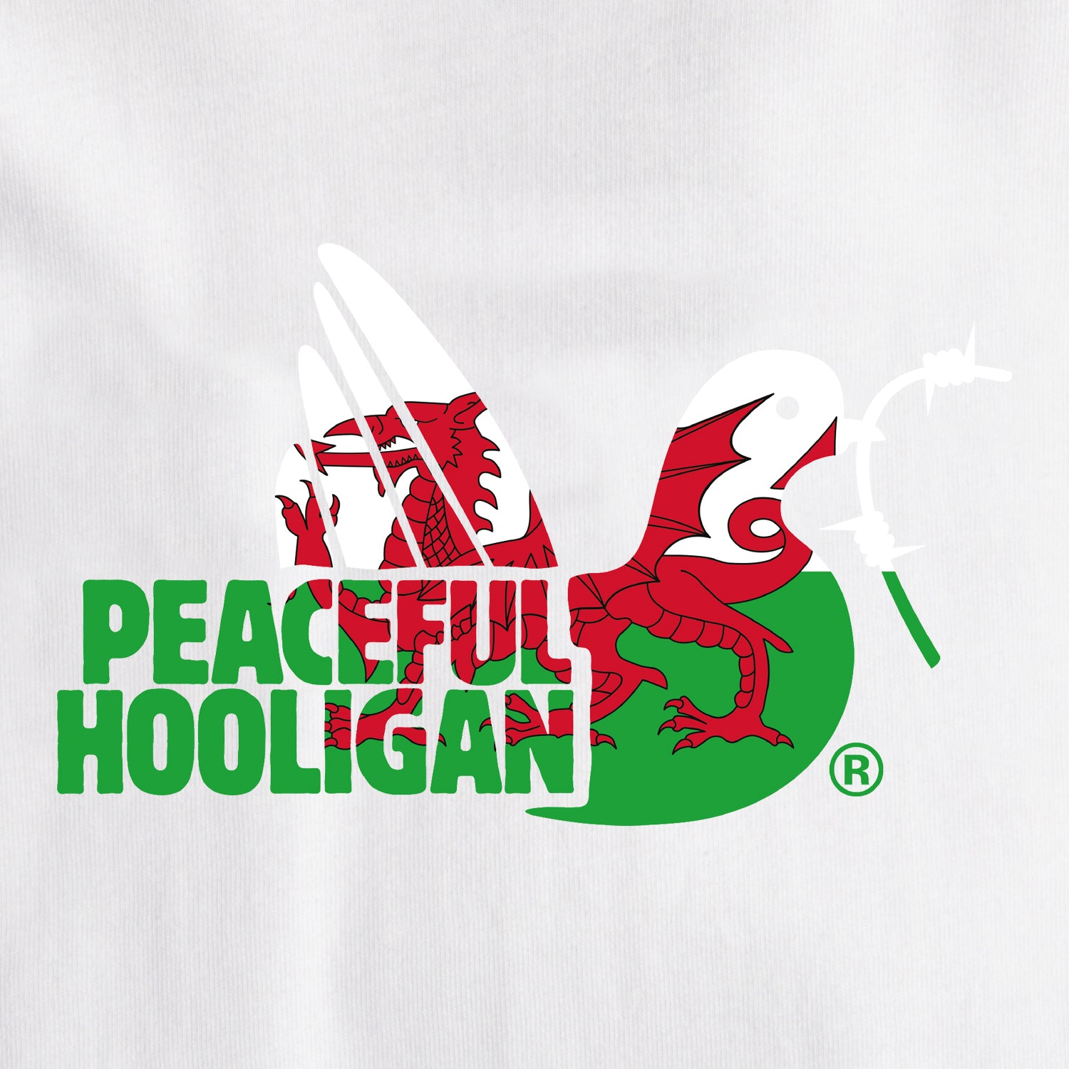 Wales Dove T-Shirt White - Peaceful Hooligan