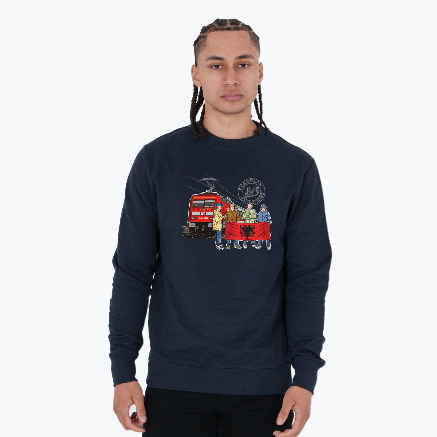 Albania Excursions Sweatshirt Navy - Peaceful Hooligan