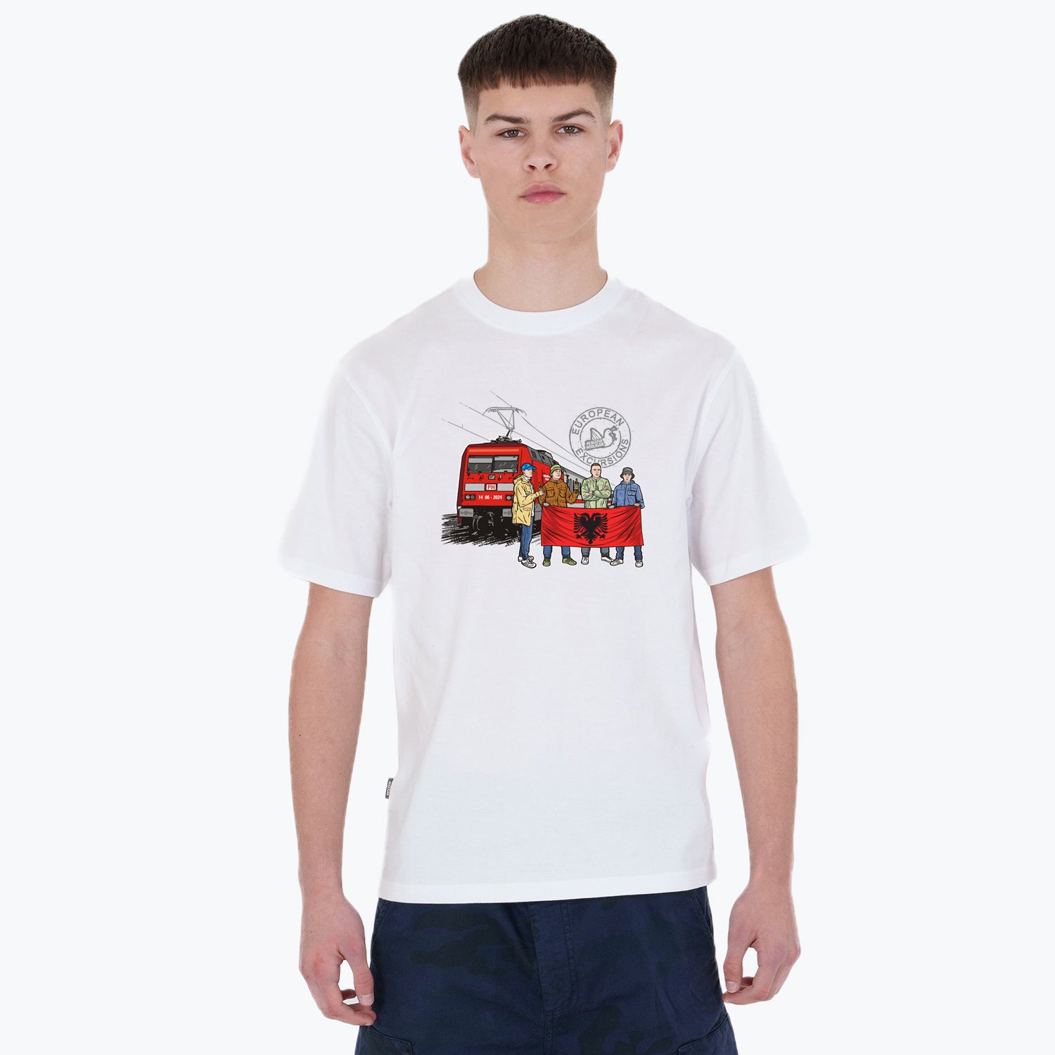 Albania Excursions T-Shirt White - Peaceful Hooligan