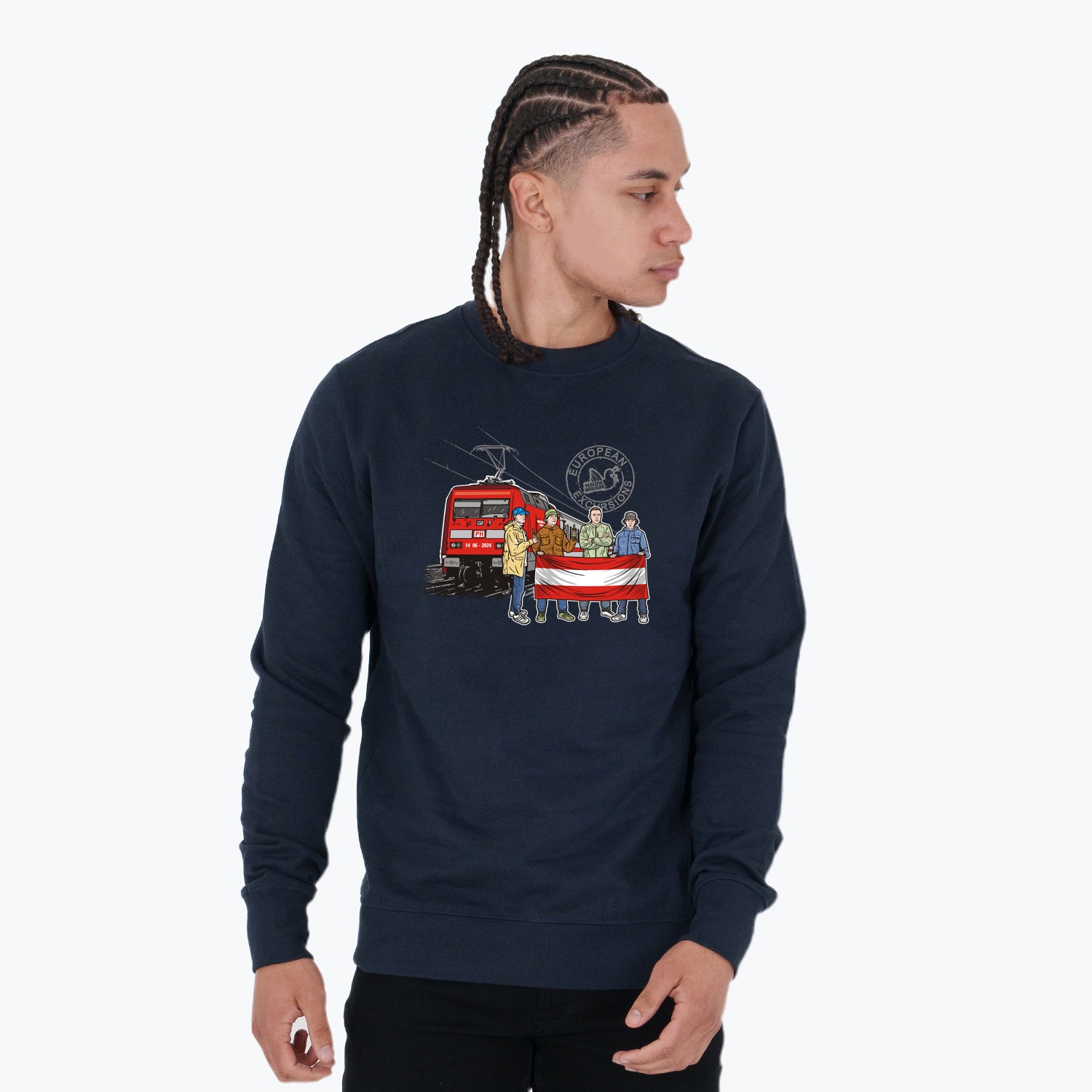 Austria Excursions Sweatshirt Navy - Peaceful Hooligan