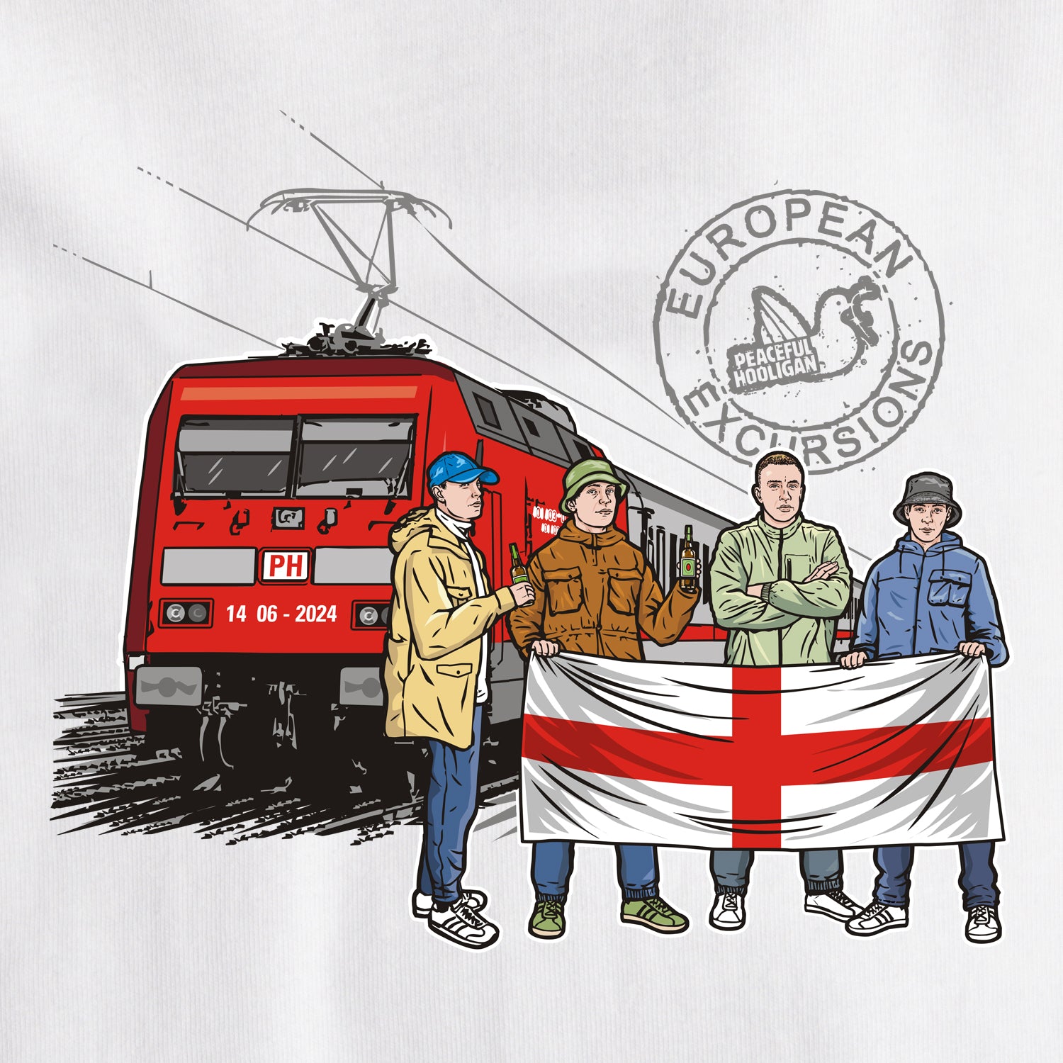 England Excursions T-Shirt White - Peaceful Hooligan