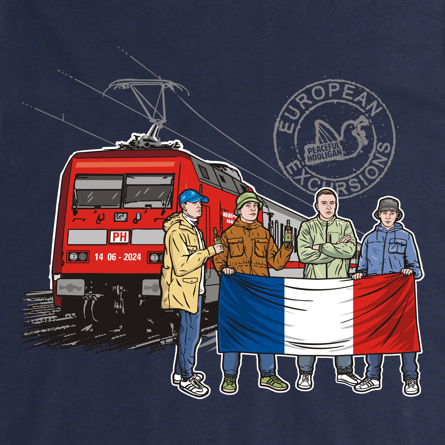 France Excursions Sweatshirt Navy - Peaceful Hooligan