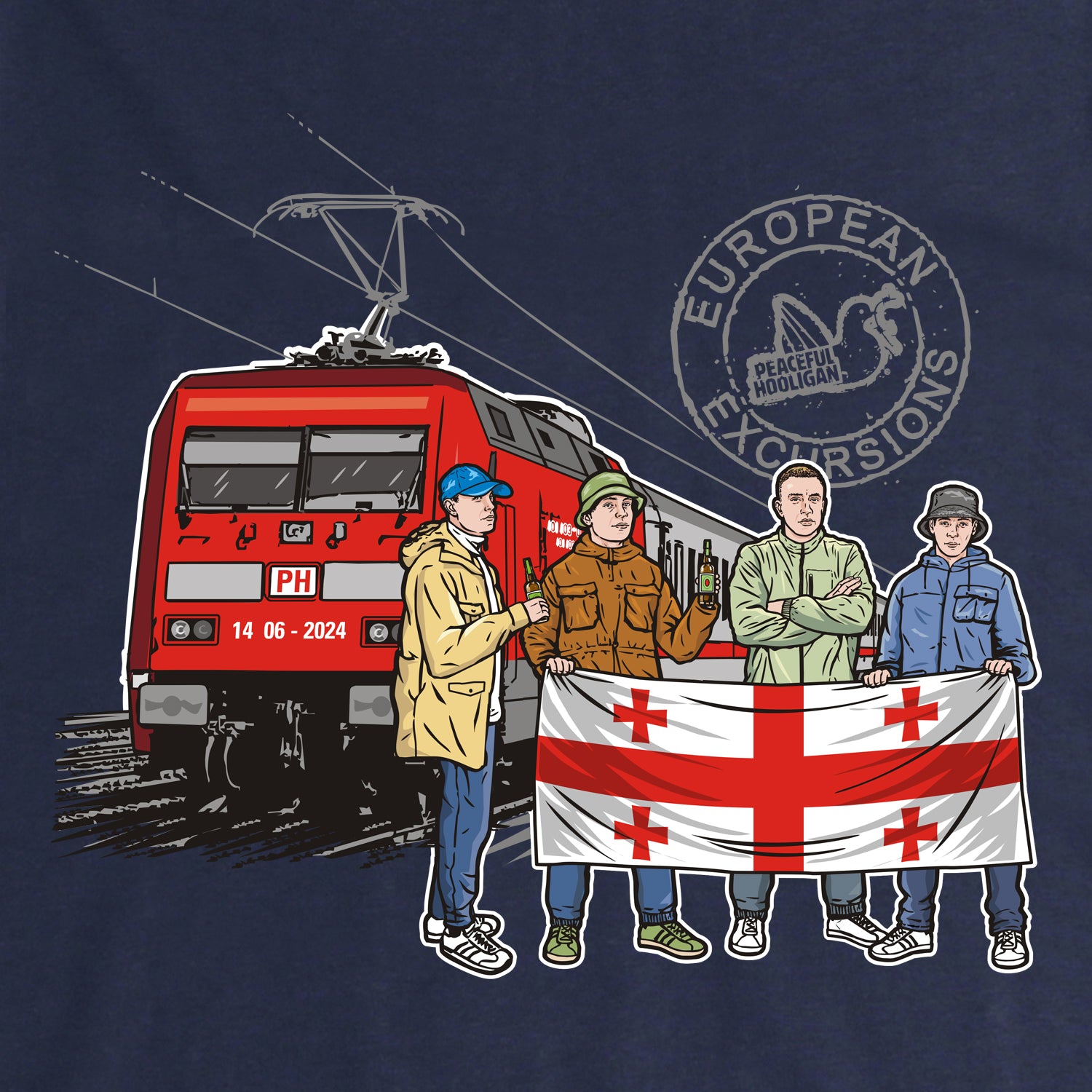 Georgia Excursions Hoodie Navy - Peaceful Hooligan