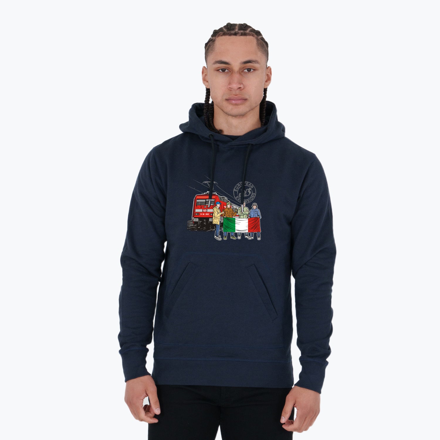 Italy Excursions Hoodie Navy - Peaceful Hooligan