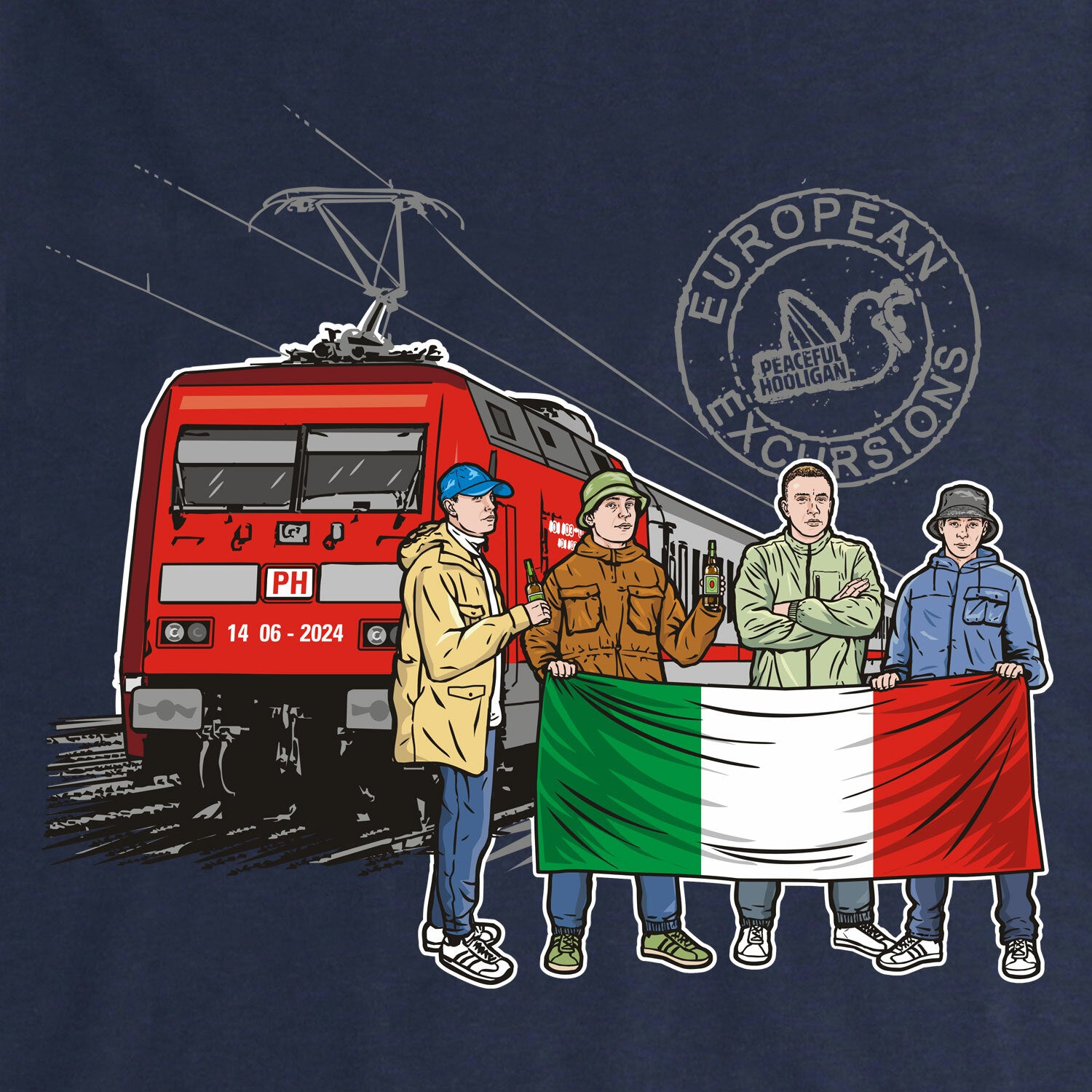 Italy Excursions Sweatshirt Navy - Peaceful Hooligan