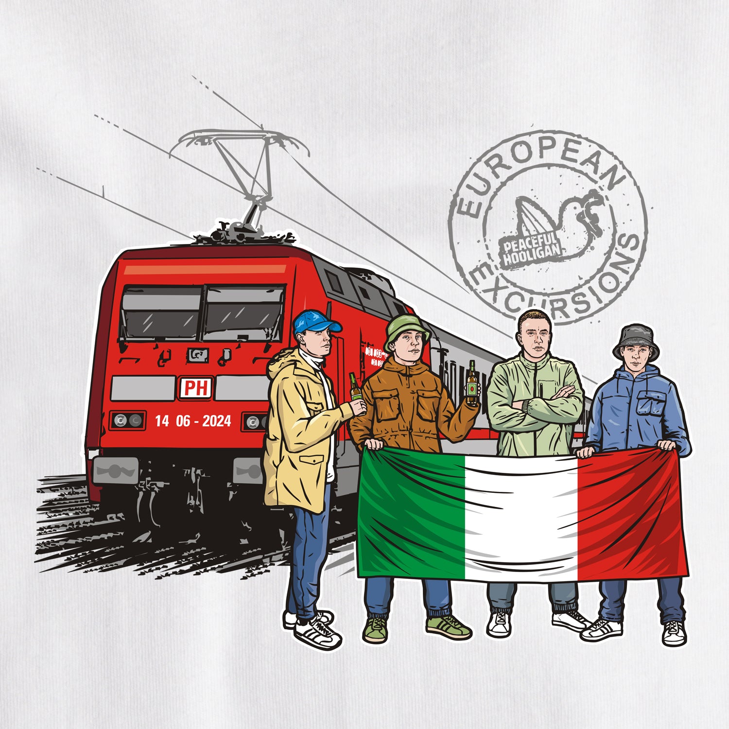 Italy Excursions T-Shirt White - Peaceful Hooligan