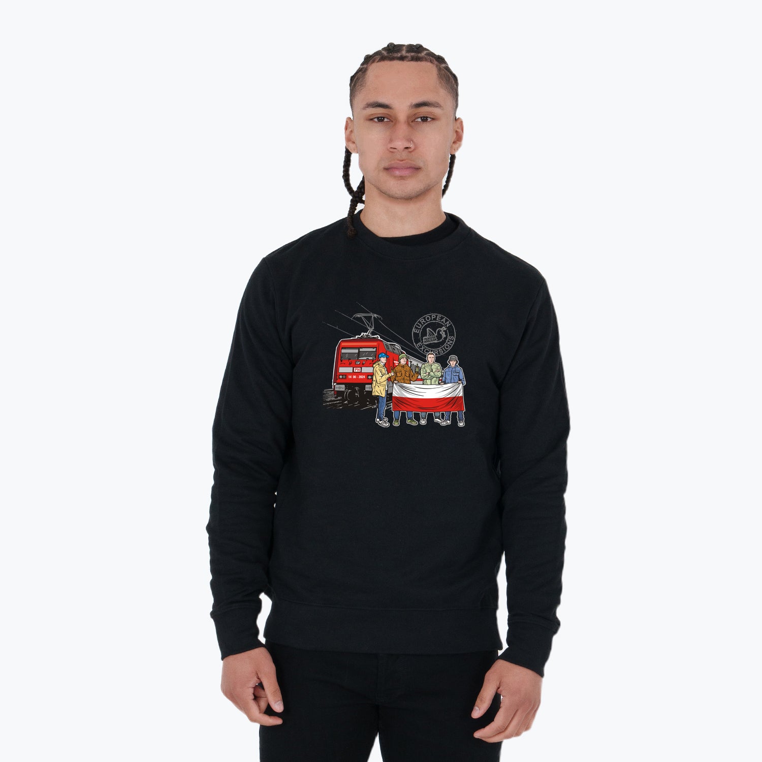 Poland Excursions Sweatshirt Black - Peaceful Hooligan